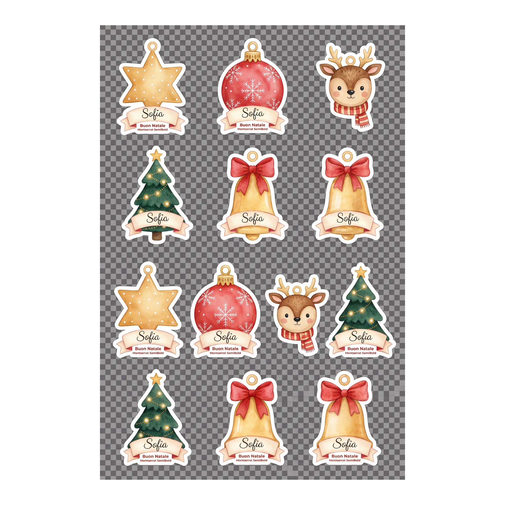 Decorazioni per l'Albero di Natale con Nome – Set di 10 — 2