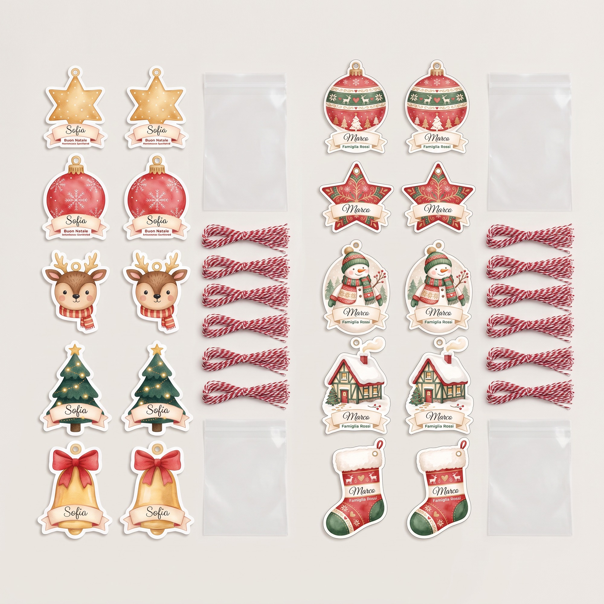 Decorazioni per l'Albero di Natale con Nome – Set di 10 — 3