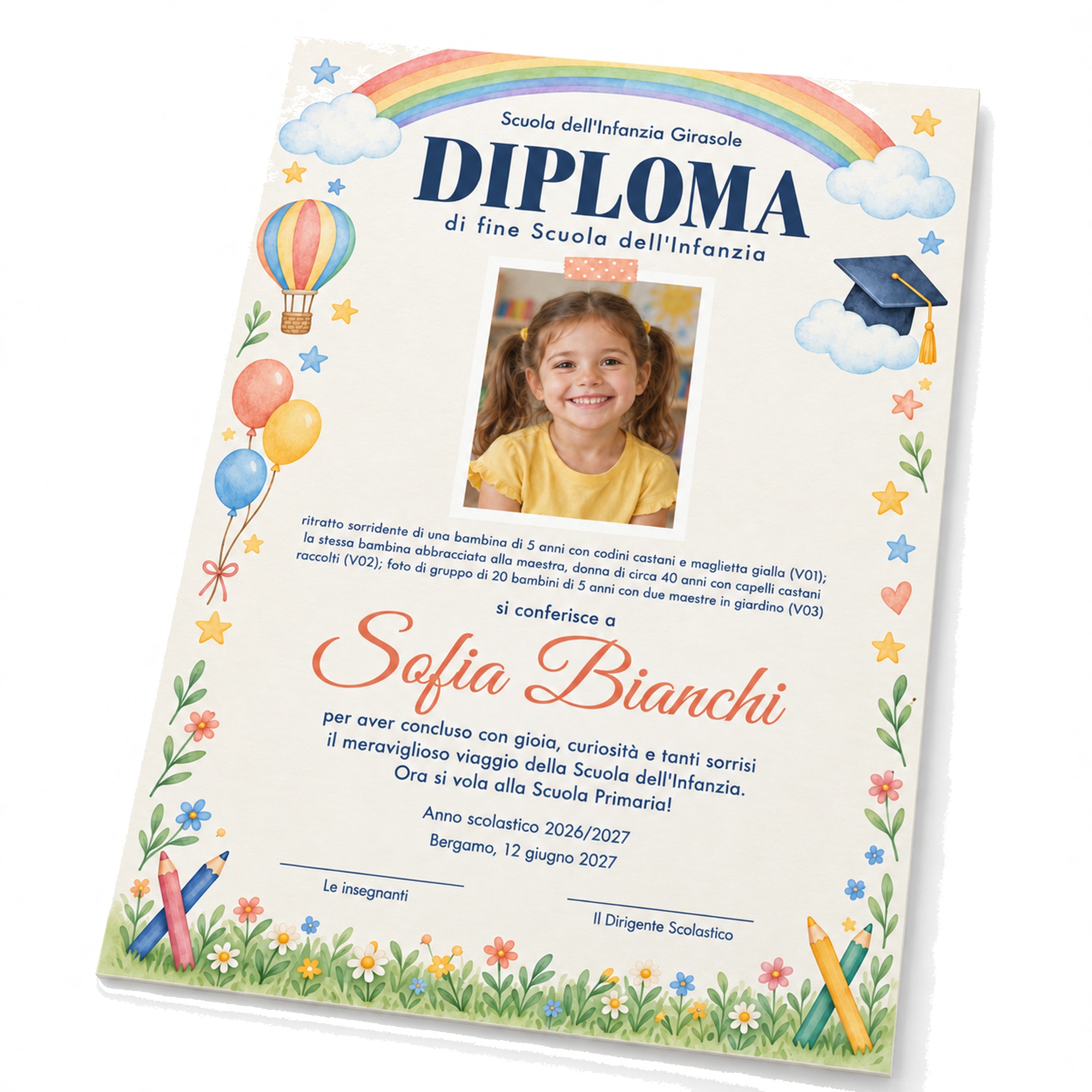 Diploma di Fine Scuola dell'Infanzia Personalizzato