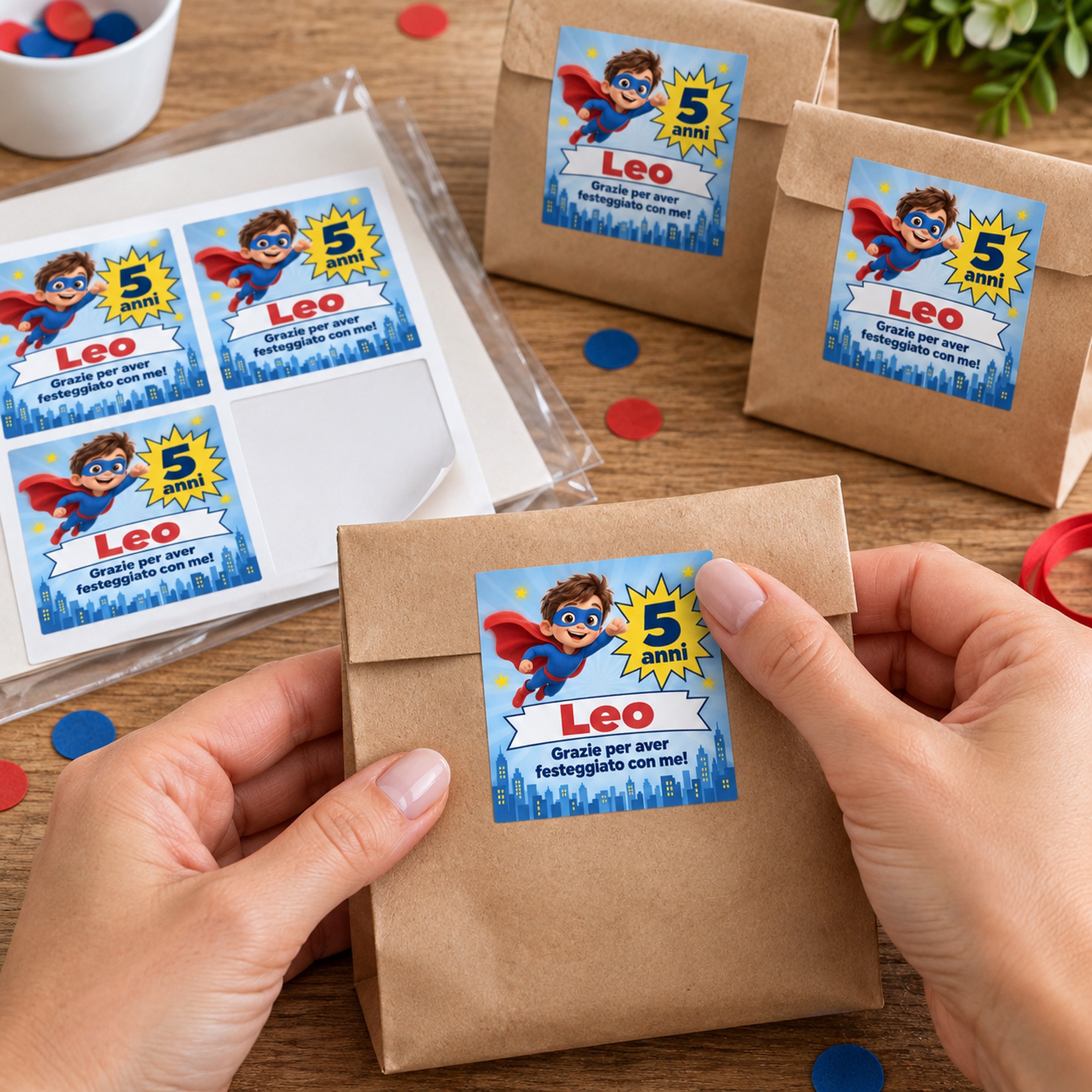 Etichette adesive compleanno bambini personalizzate — 3
