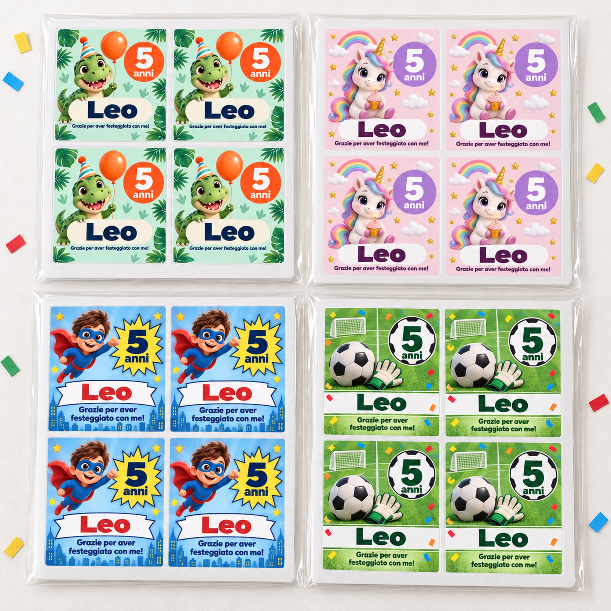Etichette adesive compleanno bambini personalizzate — 4