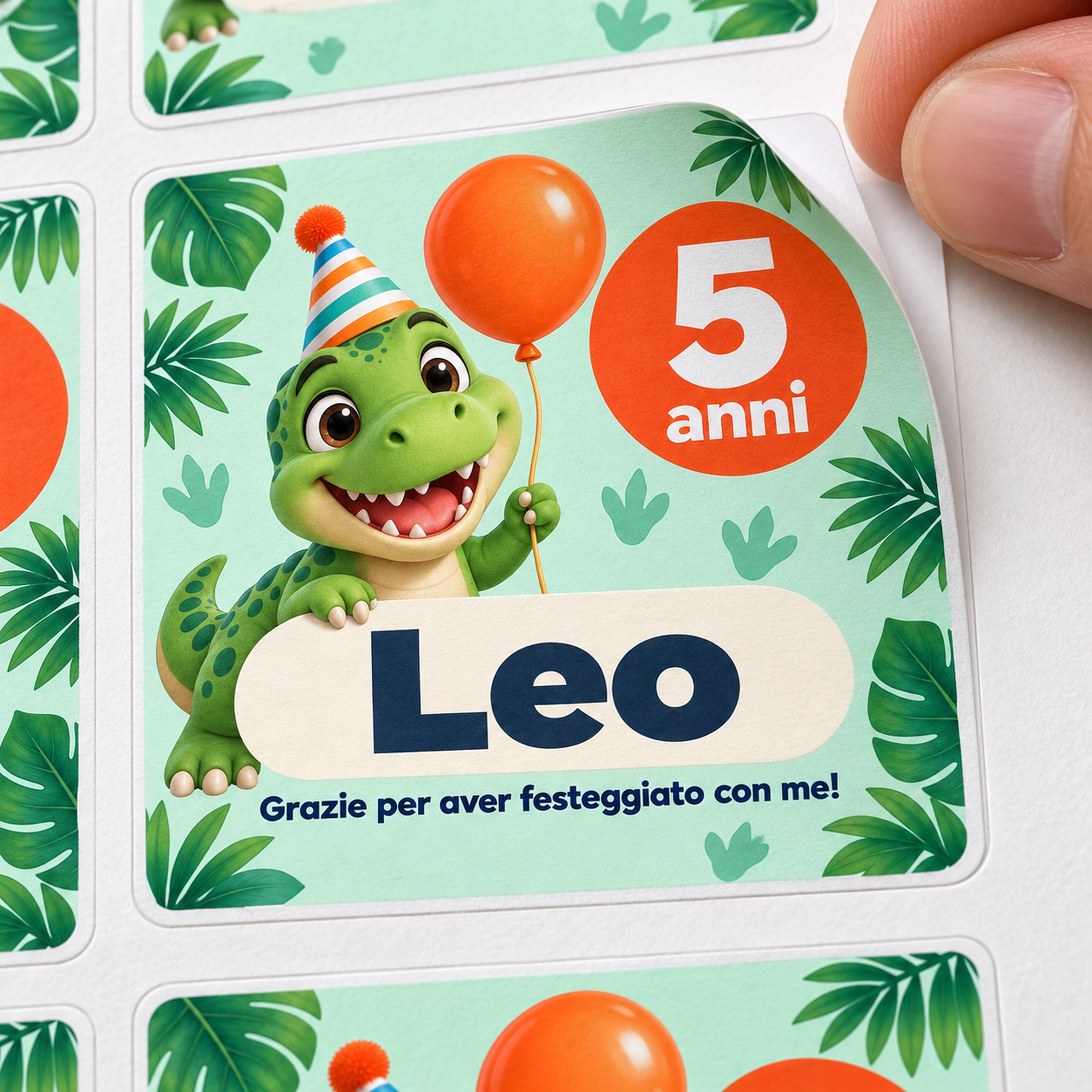 Etichette adesive compleanno bambini personalizzate — 5