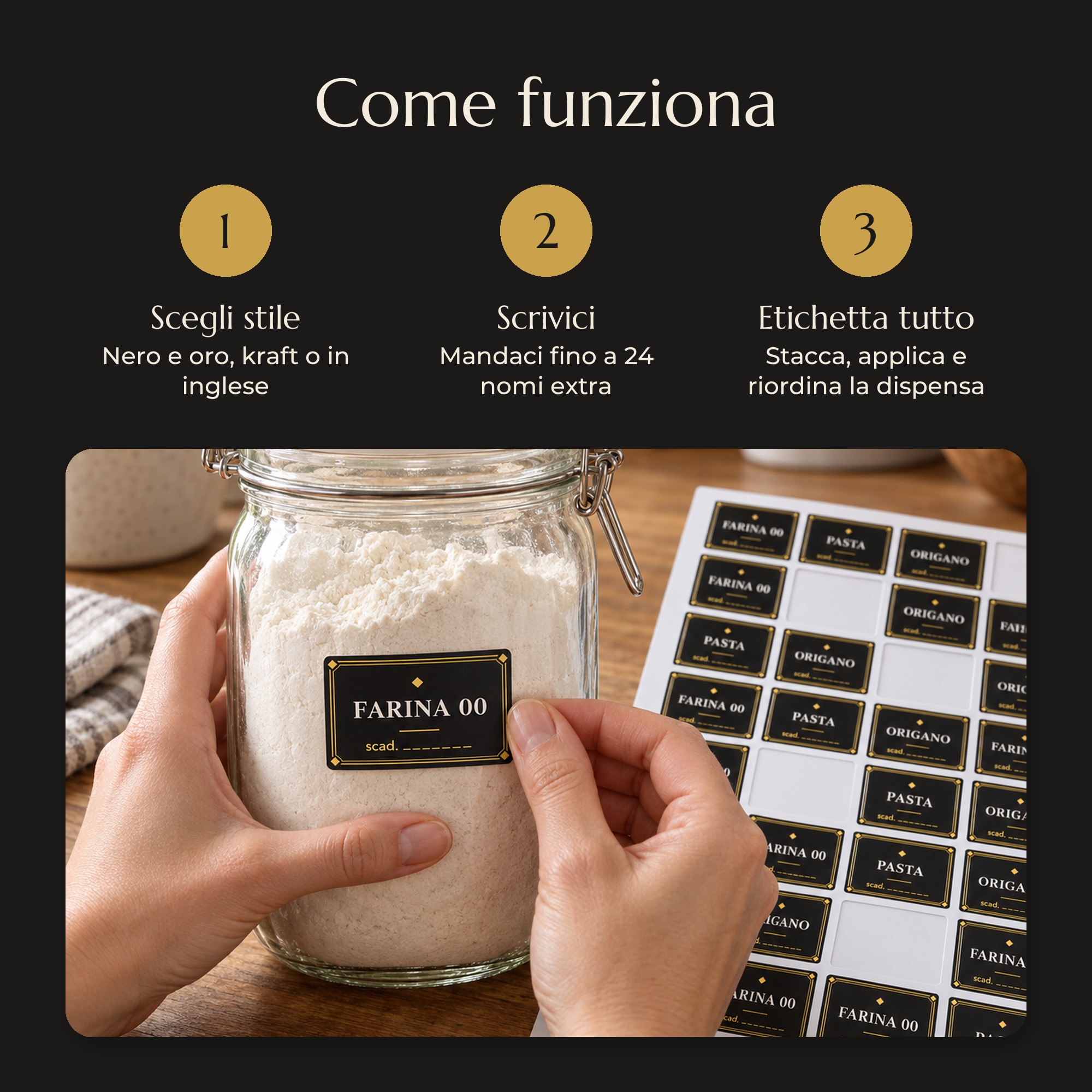 Set Etichette Adesive per Dispensa e Barattoli — 7