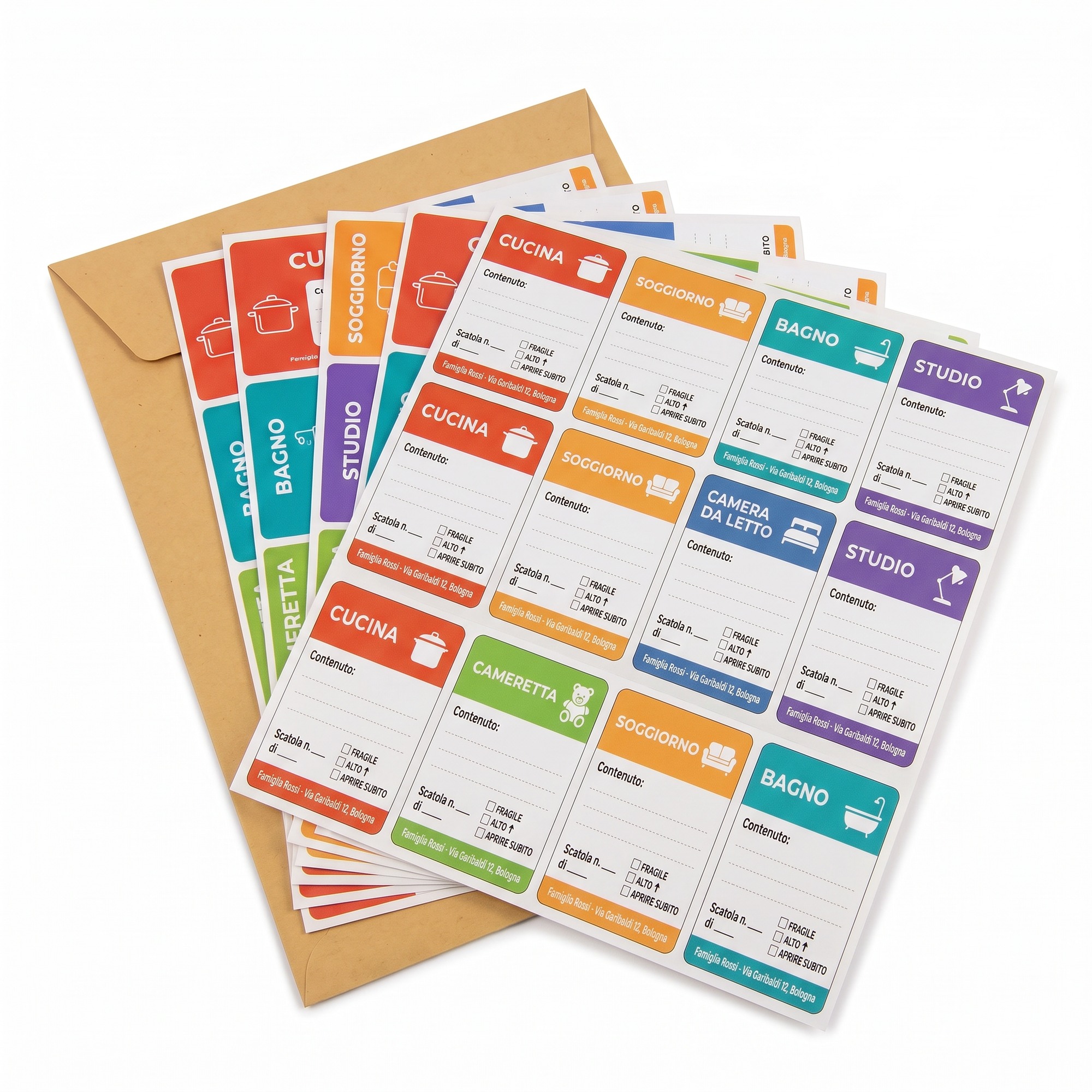 Set 30 etichette + Planner Trasloco A4