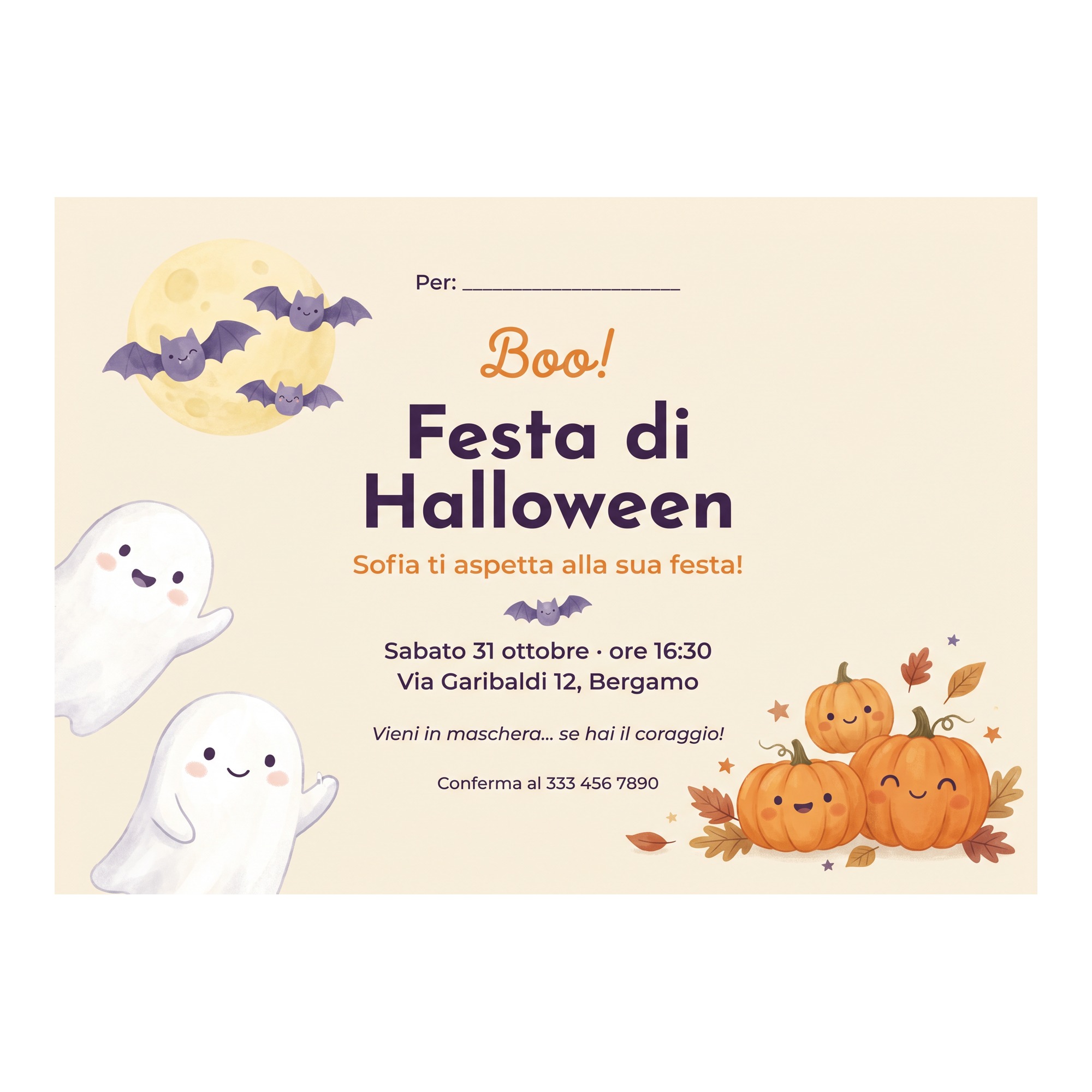 Kit Inviti Festa di Halloween per Bambini, 12 pz con buste kraft — 2