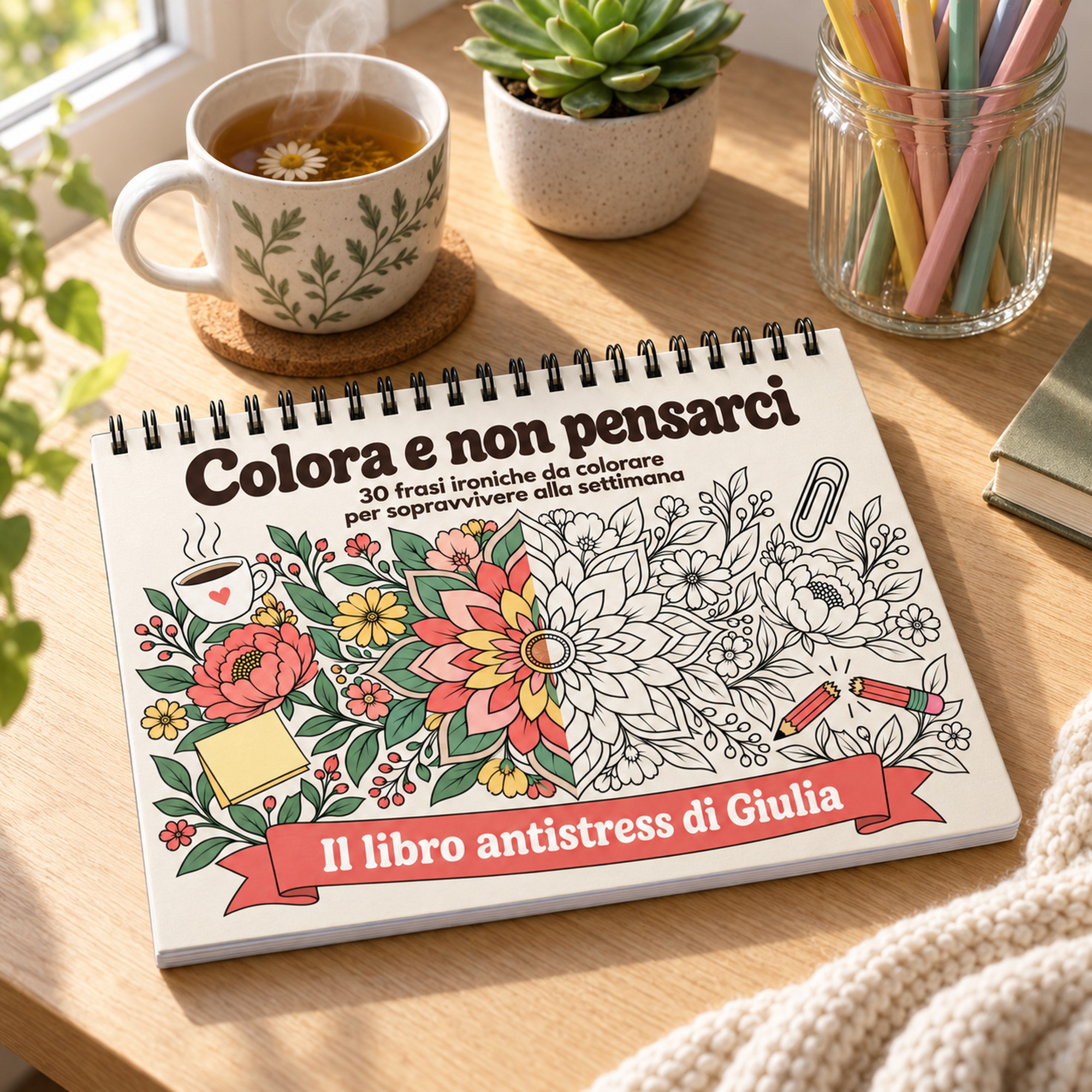 Libro da Colorare Antistress Personalizzato con Frasi Ironiche — 3