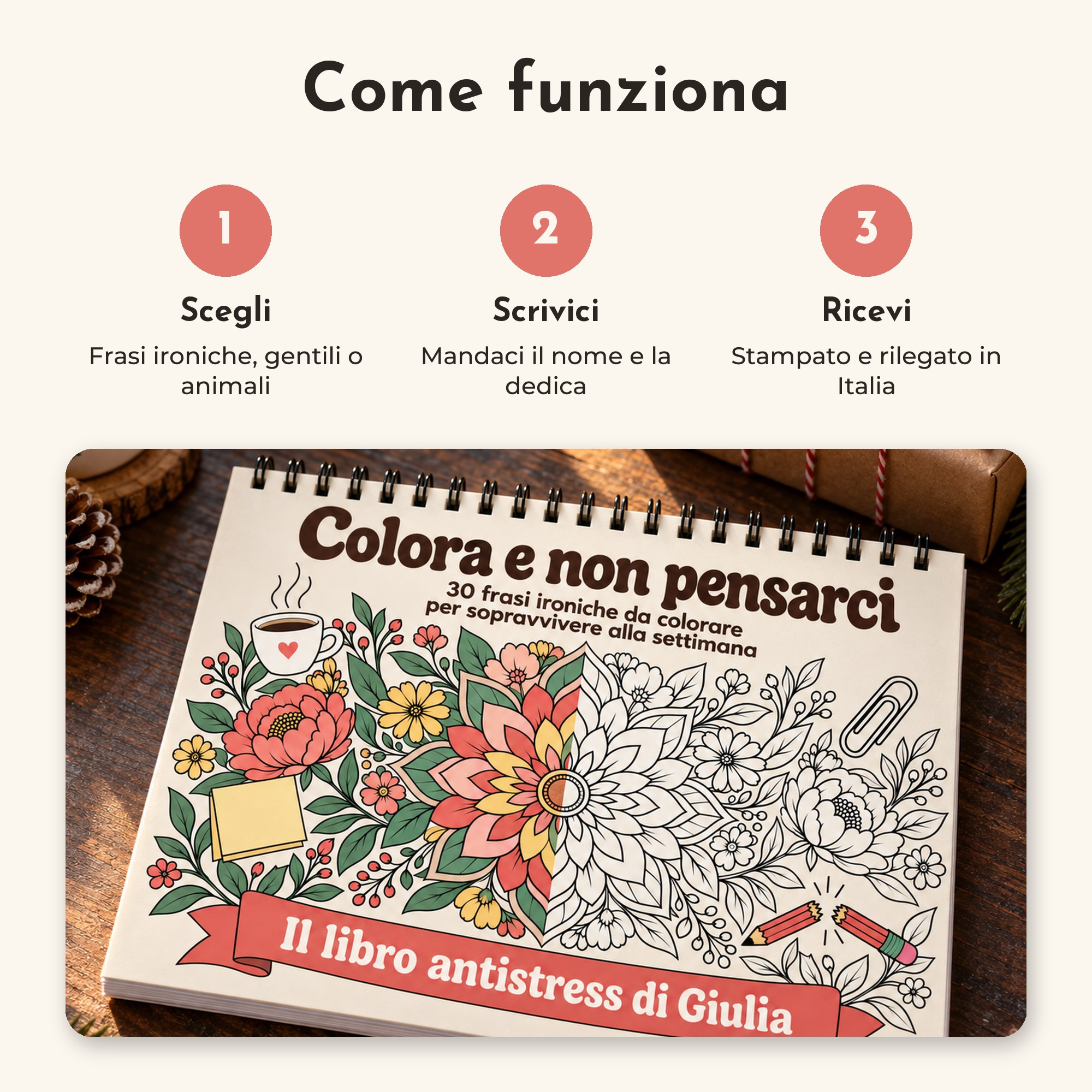 Libro da Colorare Antistress Personalizzato con Frasi Ironiche — 6