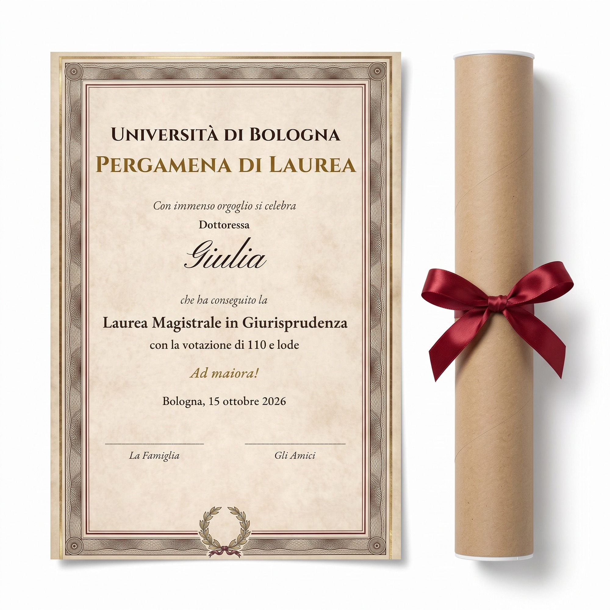 Pergamena di Laurea Personalizzata