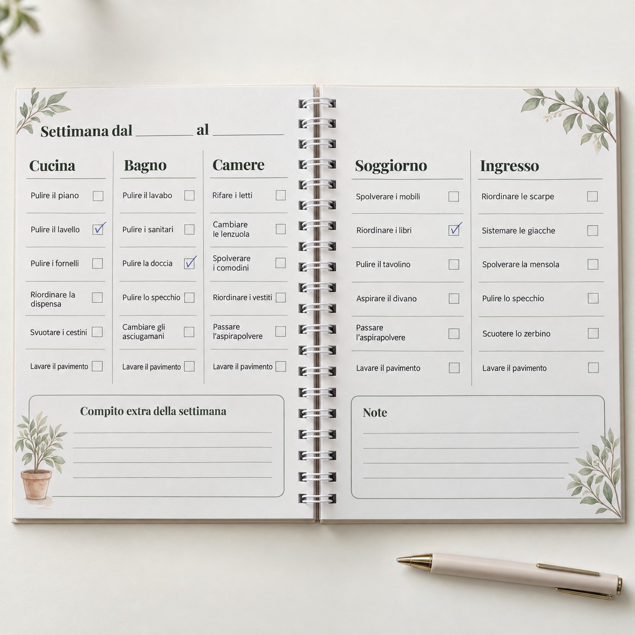Planner Pulizie Casa 52 Settimane Personalizzato — 6