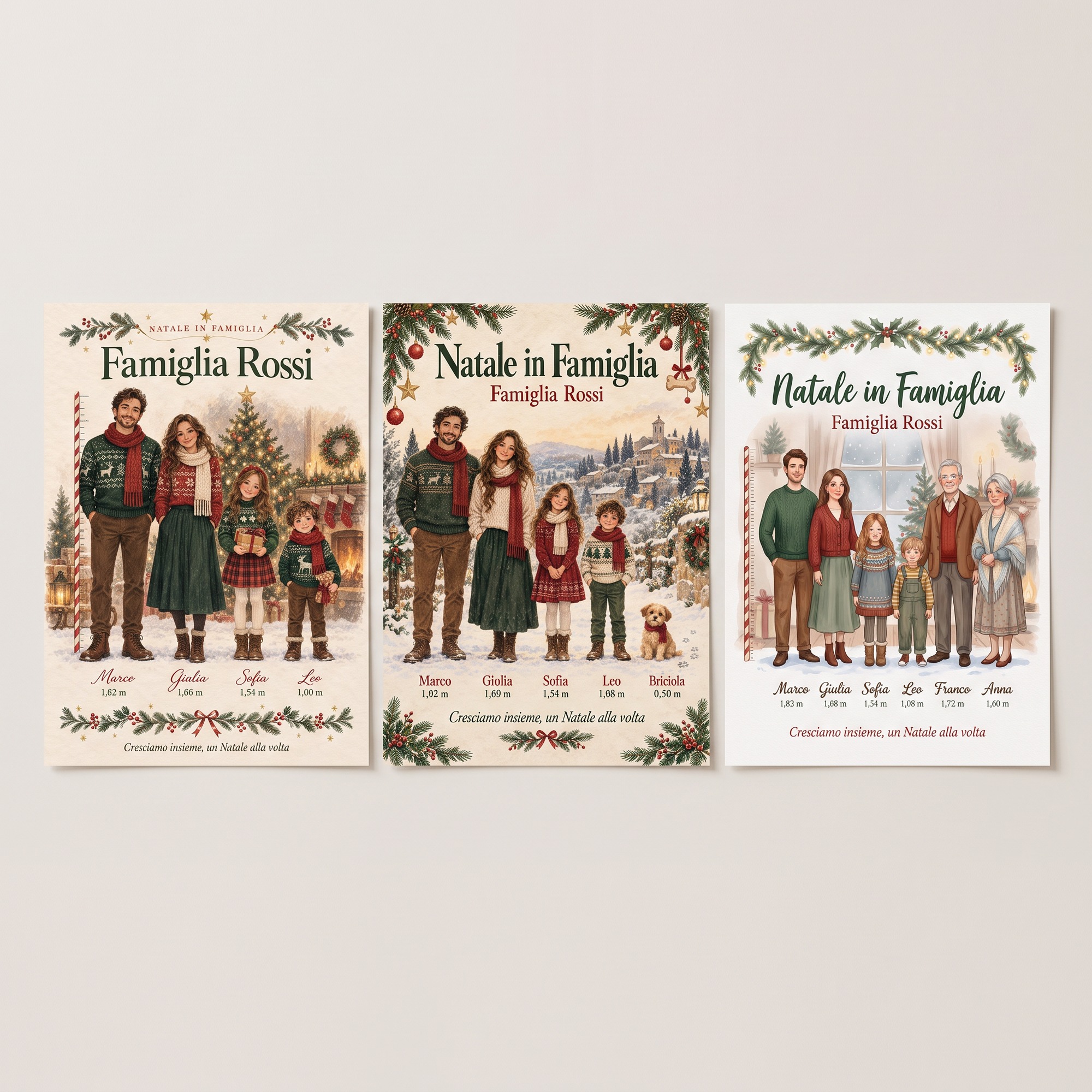 Poster di Natale Famiglia Personalizzato con Nomi e Altezze — 3