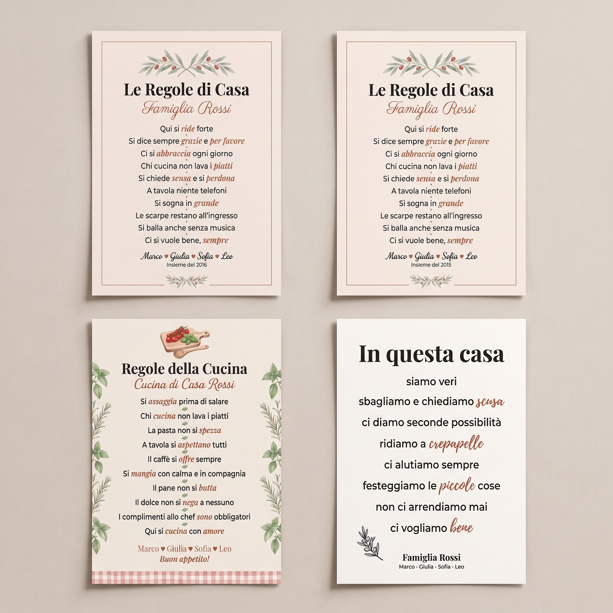 Poster Regole di Casa Personalizzato con Nomi della Famiglia — 3