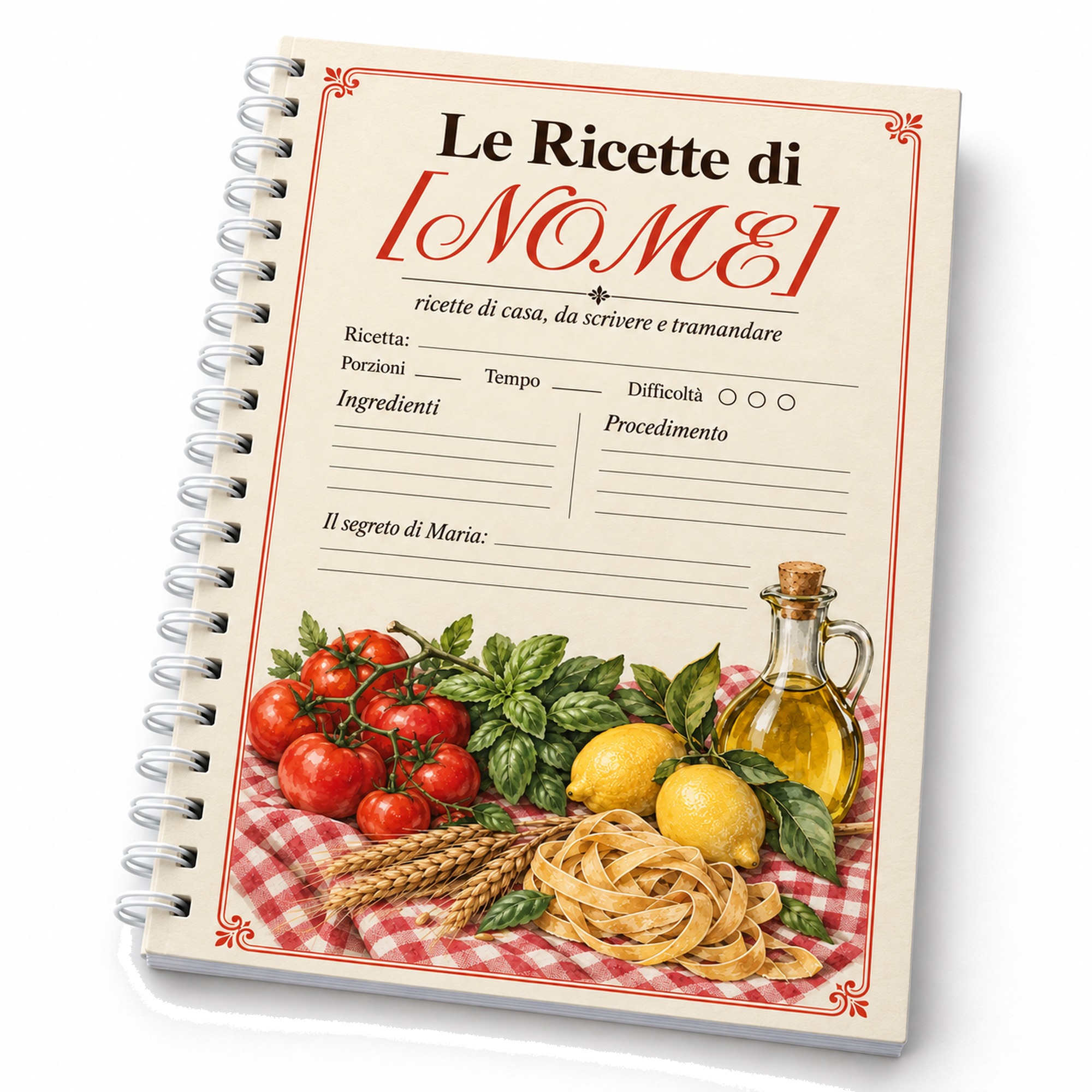 Le Ricette di [NOME] – Ricettario personalizzato A5