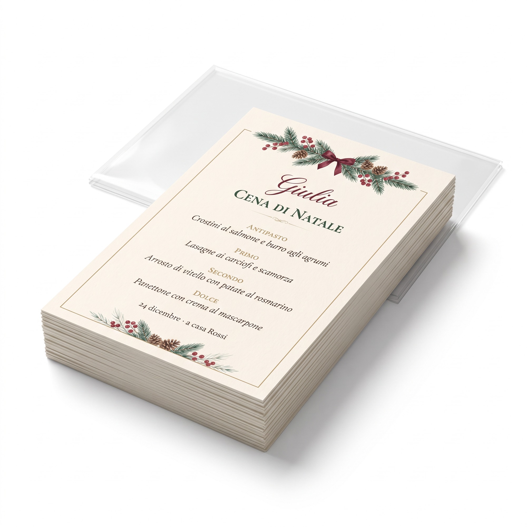 Set Menu Segnaposto Personalizzati per Cena - 20 pz