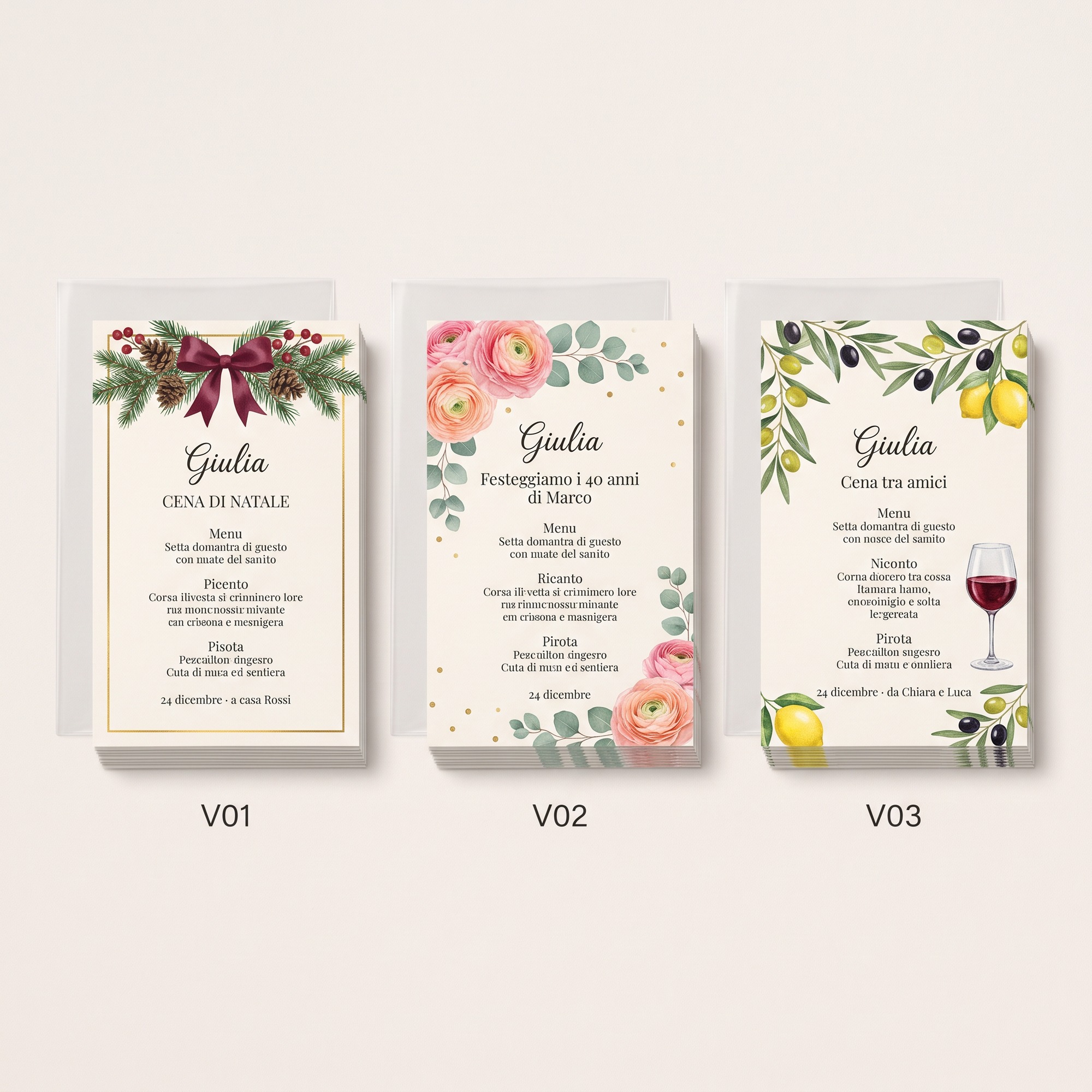 Set Menu Segnaposto Personalizzati per Cena - 20 pz — 3