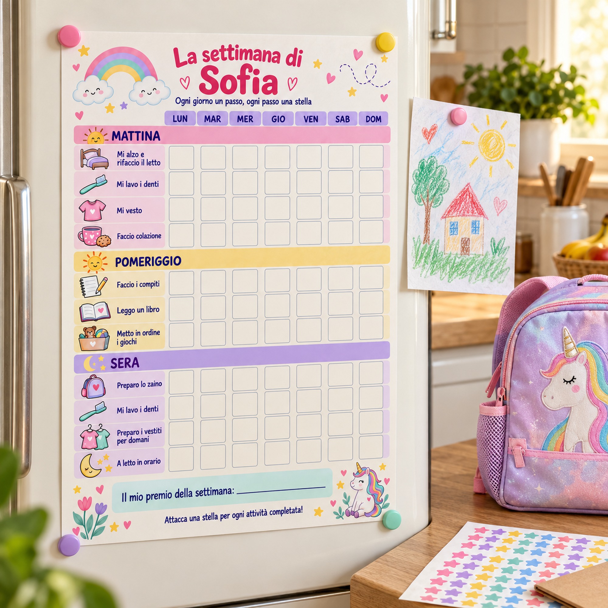Tabellone Routine Settimanale Bambini Personalizzato — 3