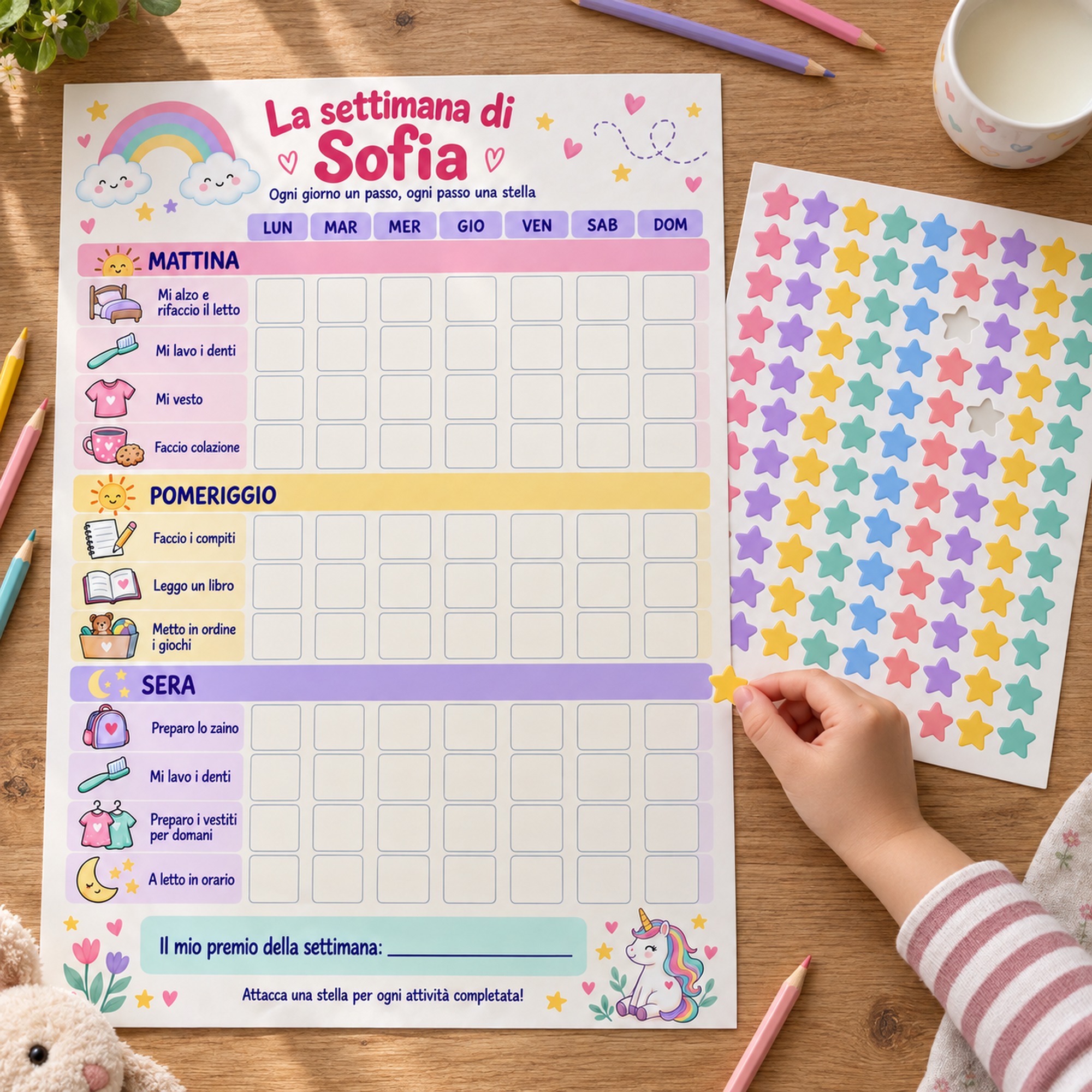 Tabellone Routine Settimanale Bambini Personalizzato — 4