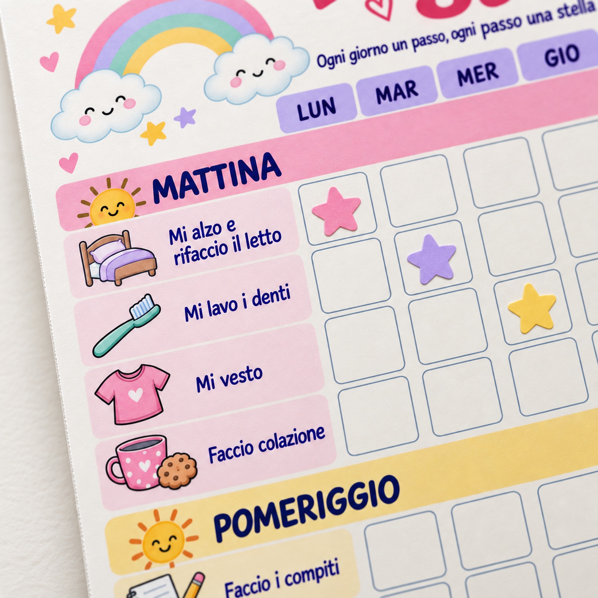 Tabellone Routine Settimanale Bambini Personalizzato — 6