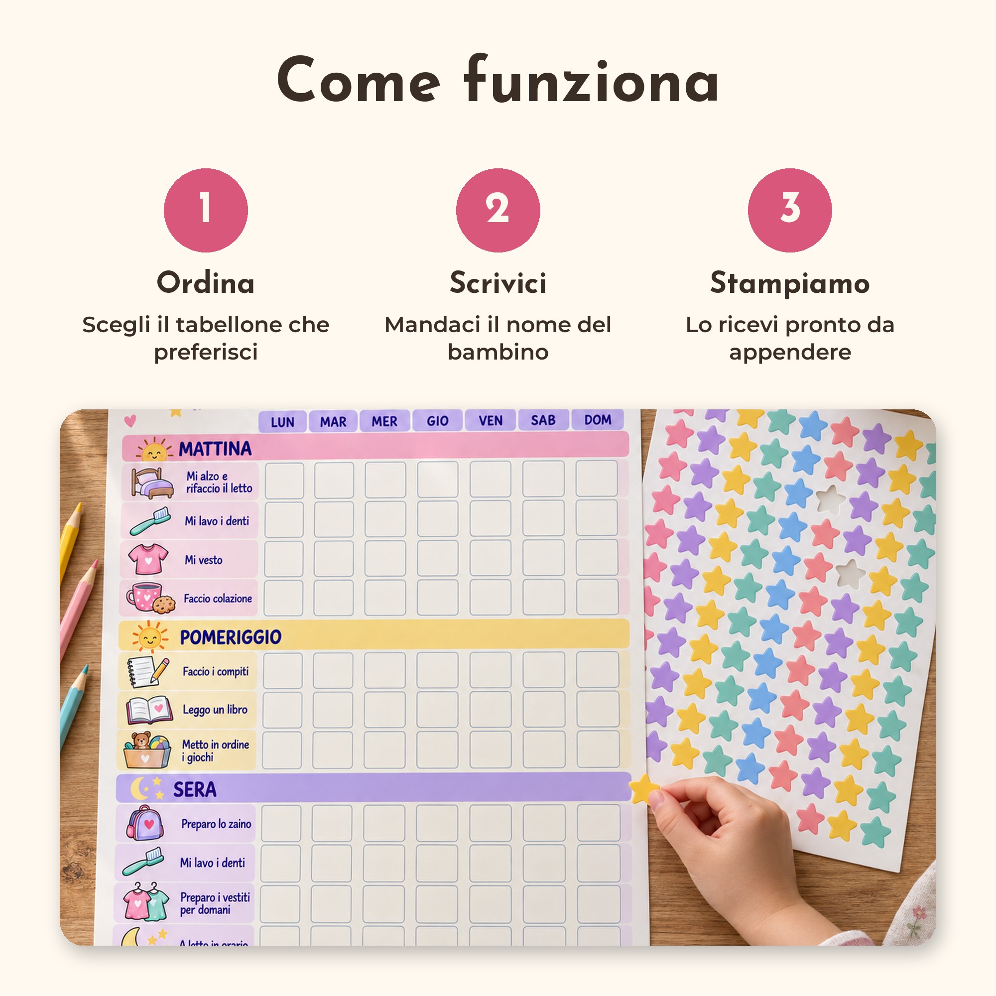 Tabellone Routine Settimanale Bambini Personalizzato — 7
