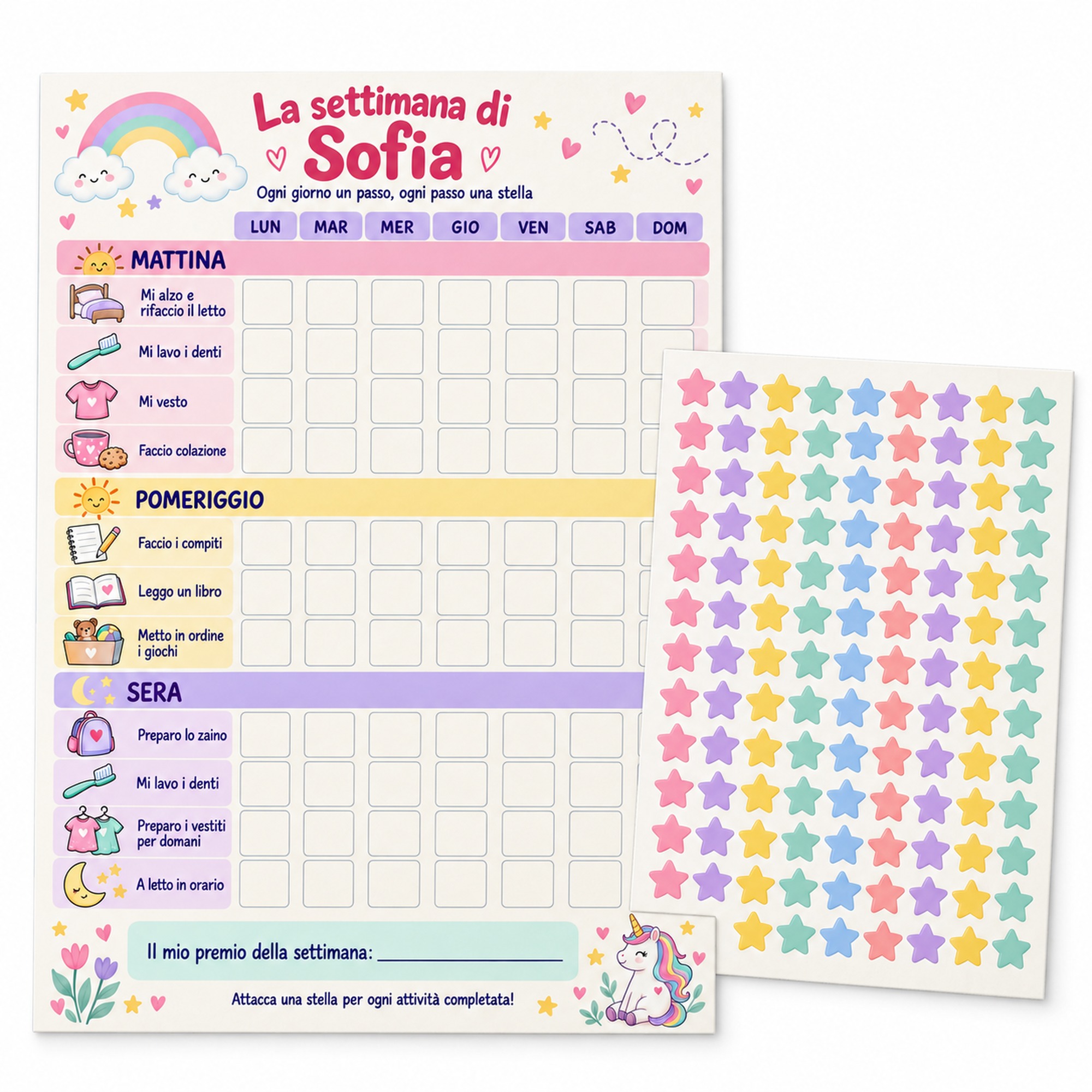 Bambina · Arcobaleno pastello (A3)