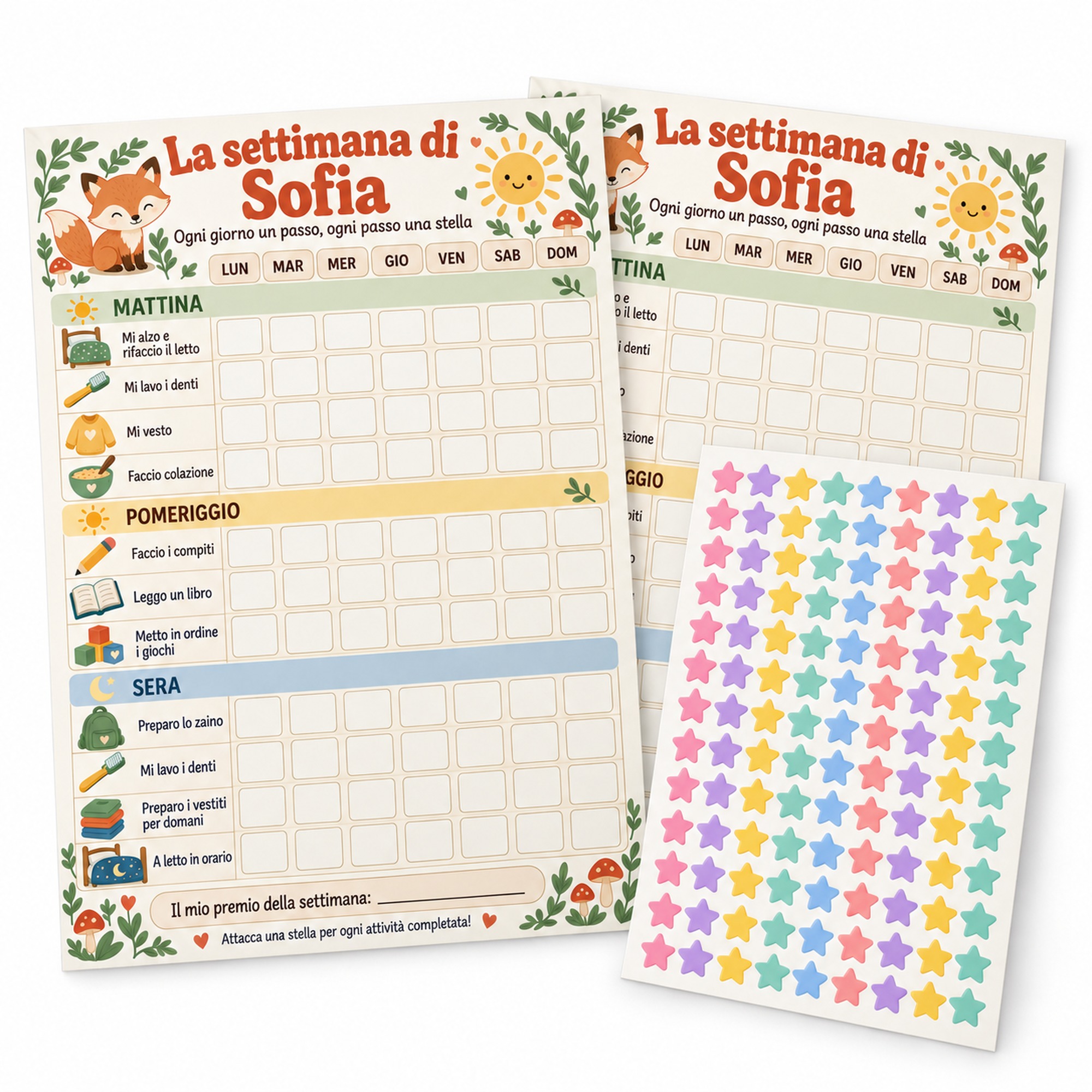 Pack 2 tabelloni · Routine + Incarichi (2 × A3)