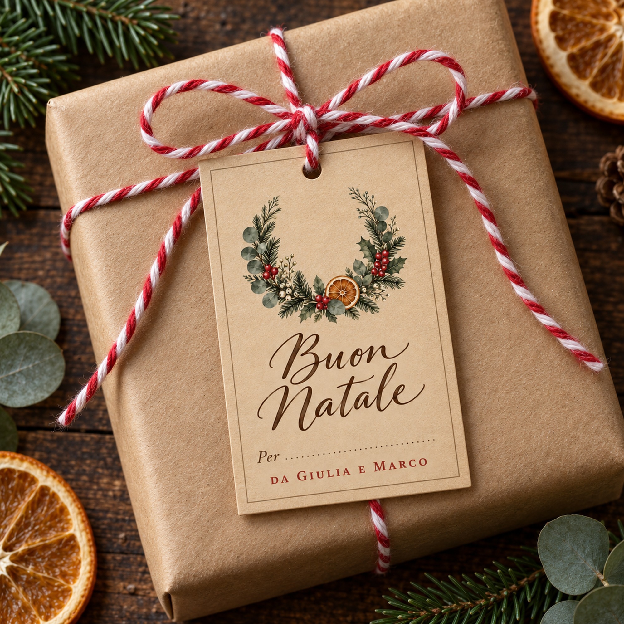 Tag Regalo di Natale Personalizzati con Nome e Spago (60 pz) — 2
