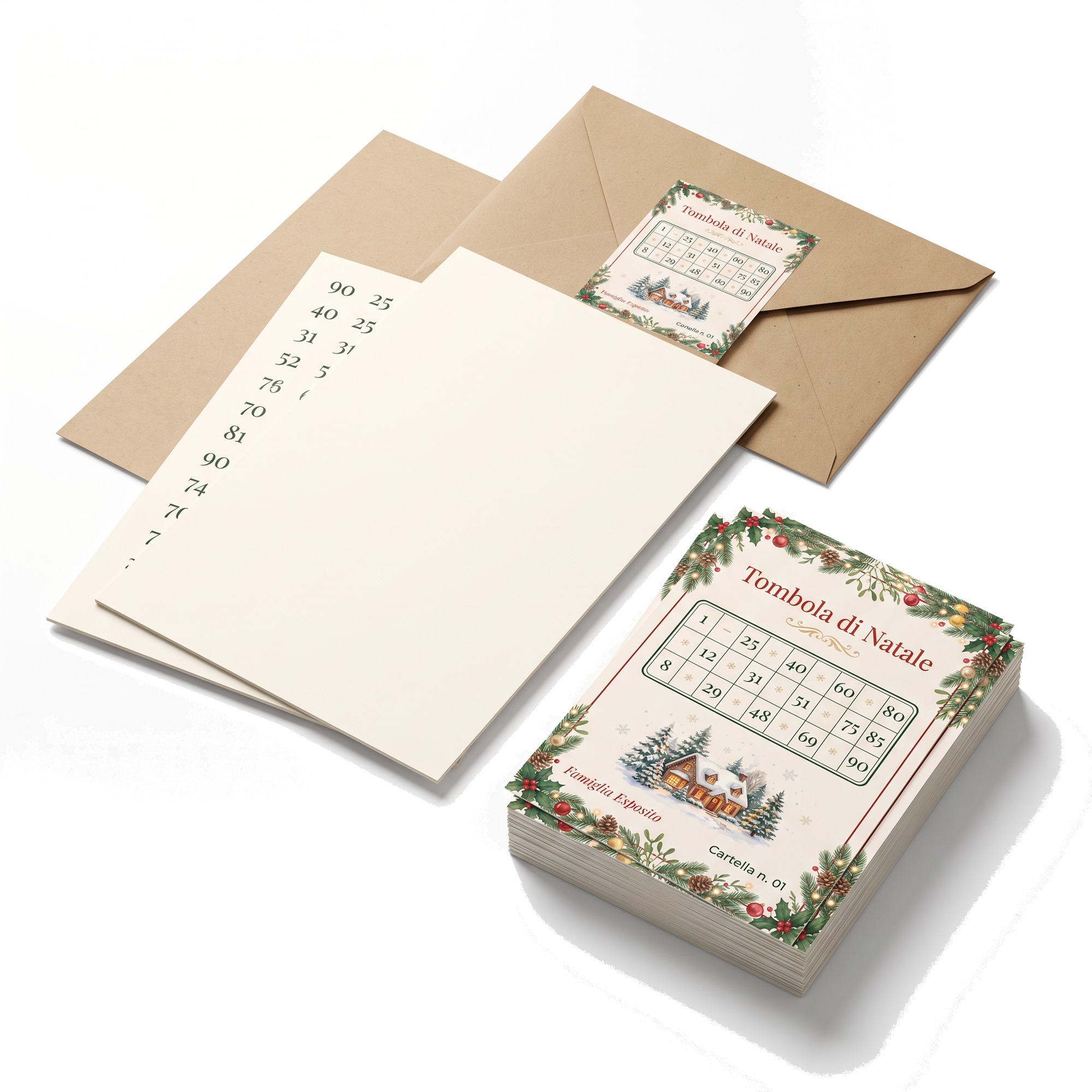 Tombola di Natale personalizzata con nome famiglia
