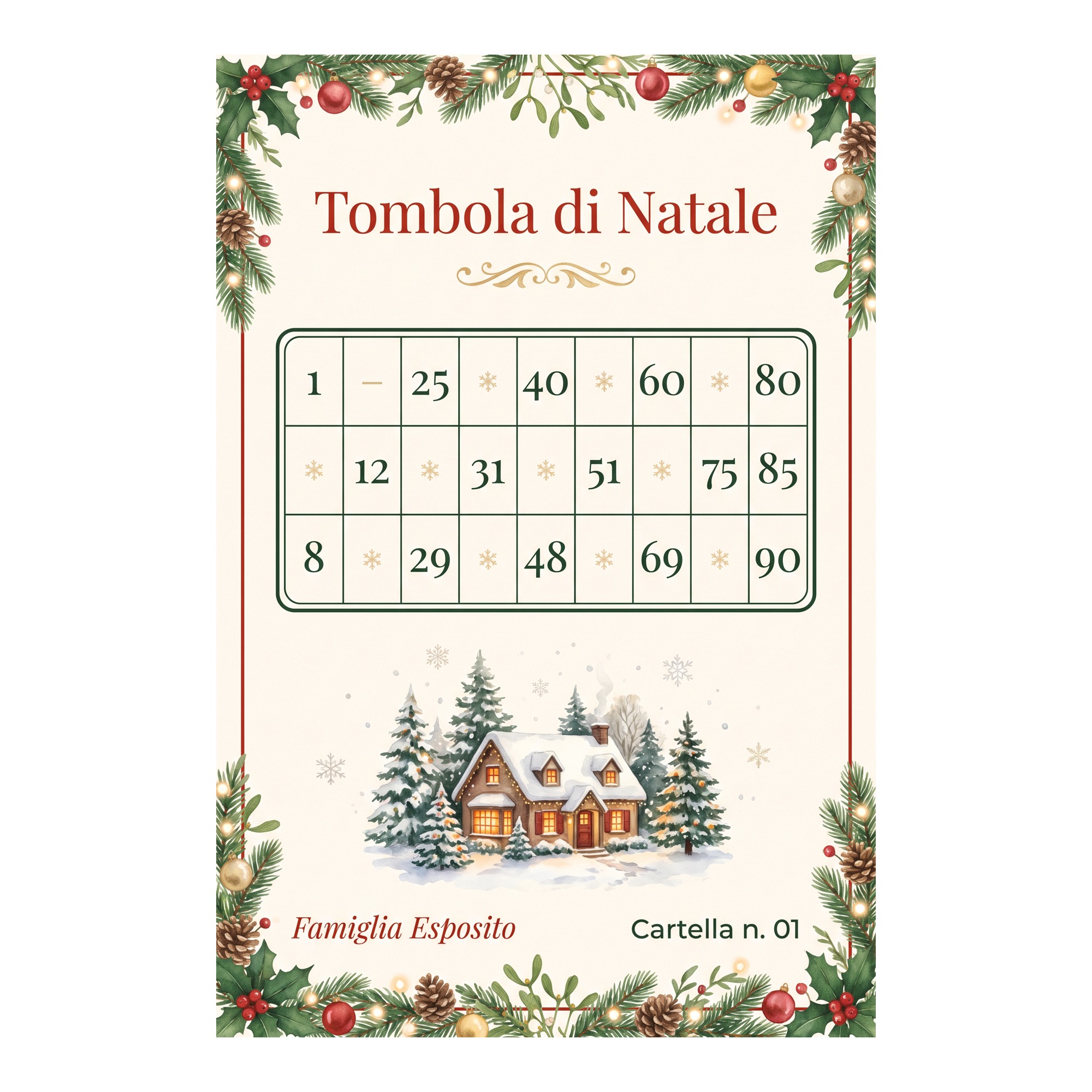 Tombola di Natale personalizzata con nome famiglia — 2