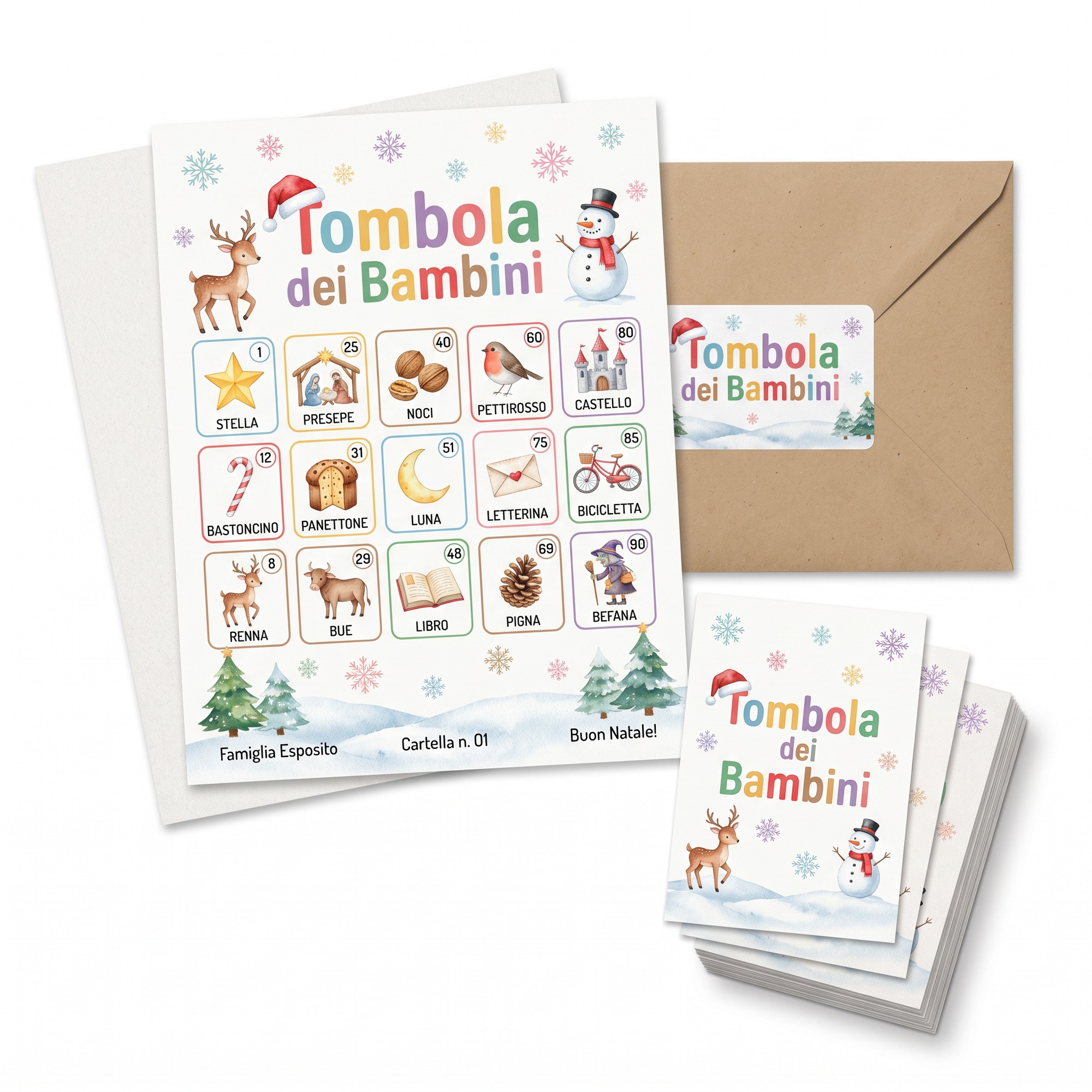 Tombola per bambini con disegni