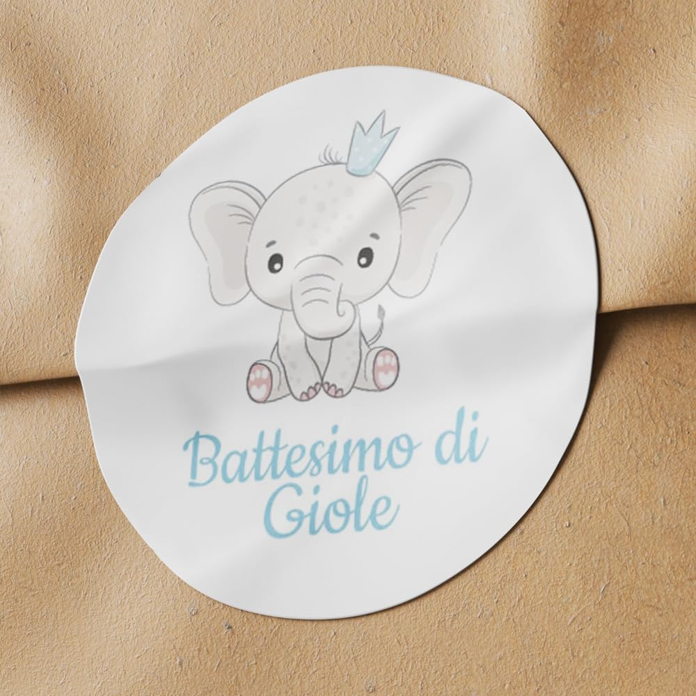 Adesivi bomboniera battesimo con nome e disegno (100 pz) — 4