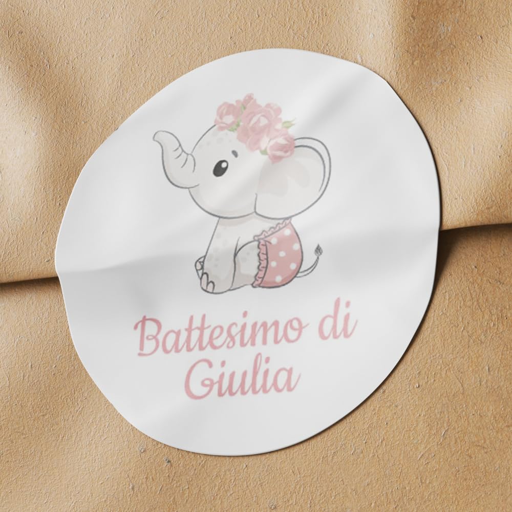 Adesivi bomboniera battesimo con nome e disegno (100 pz) — 5