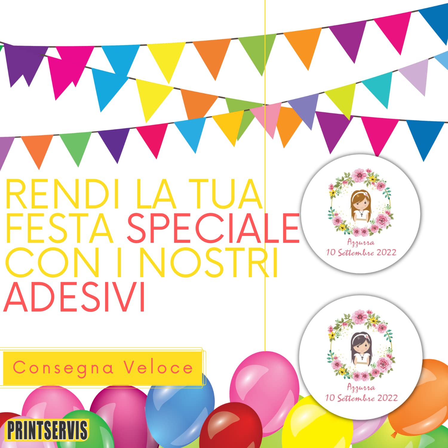 Adesivi bomboniera prima comunione con nome (100 pz) — 3