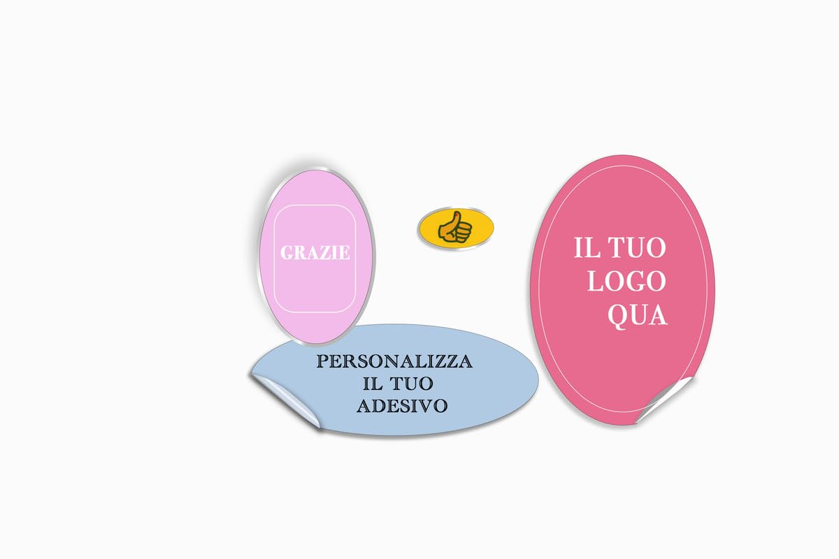 Adesivi in PVC personalizzati ovali verticali (100 pz) — 2