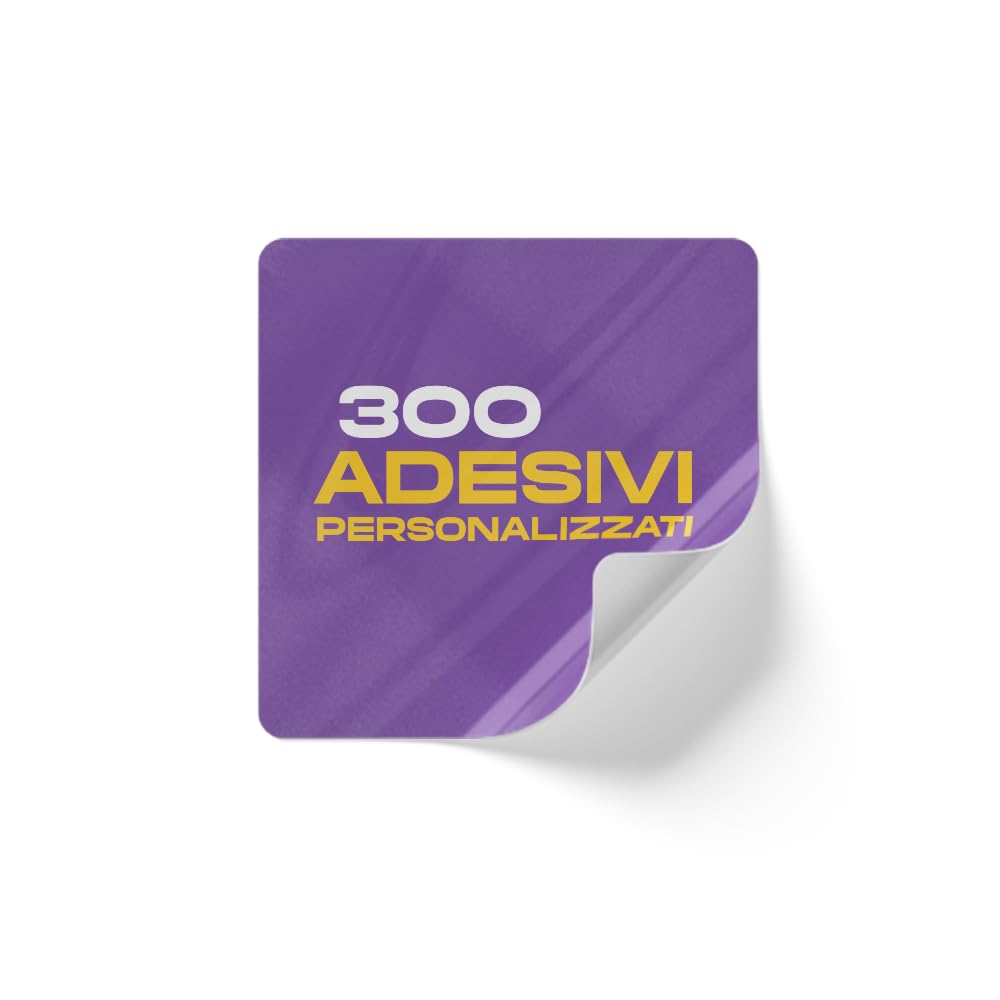 Adesivi personalizzati multiuso quadrati (300 pz)