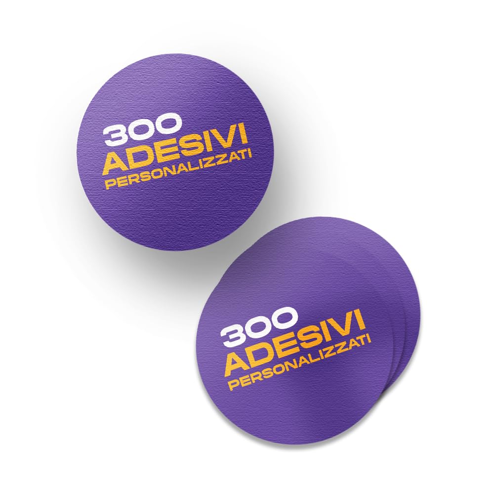 Adesivi personalizzati multiuso rotondi (300 pz)