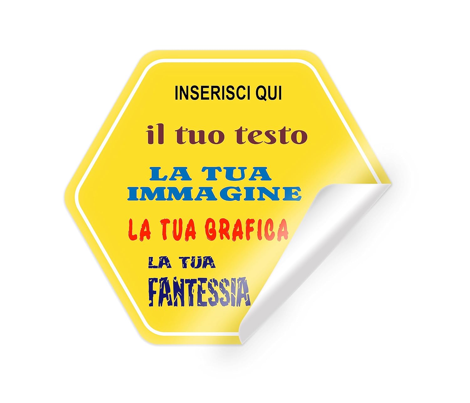 Adesivi personalizzati su carta lucida poligonali (200 pz)