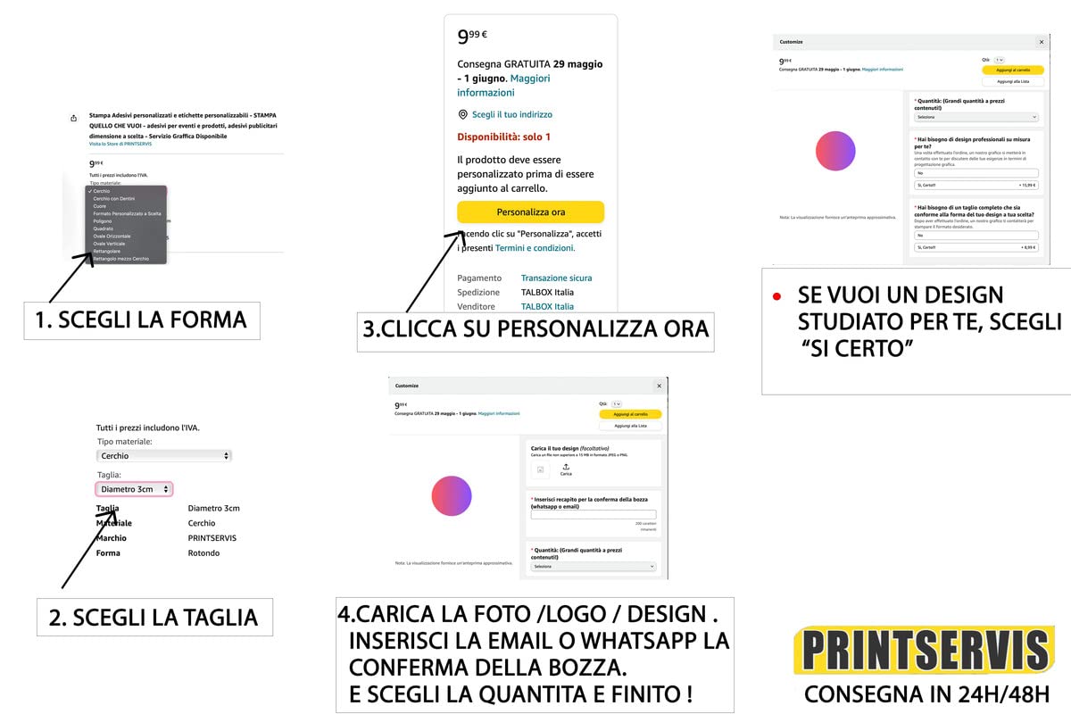 Adesivi personalizzati su carta lucida poligonali (200 pz) — 5