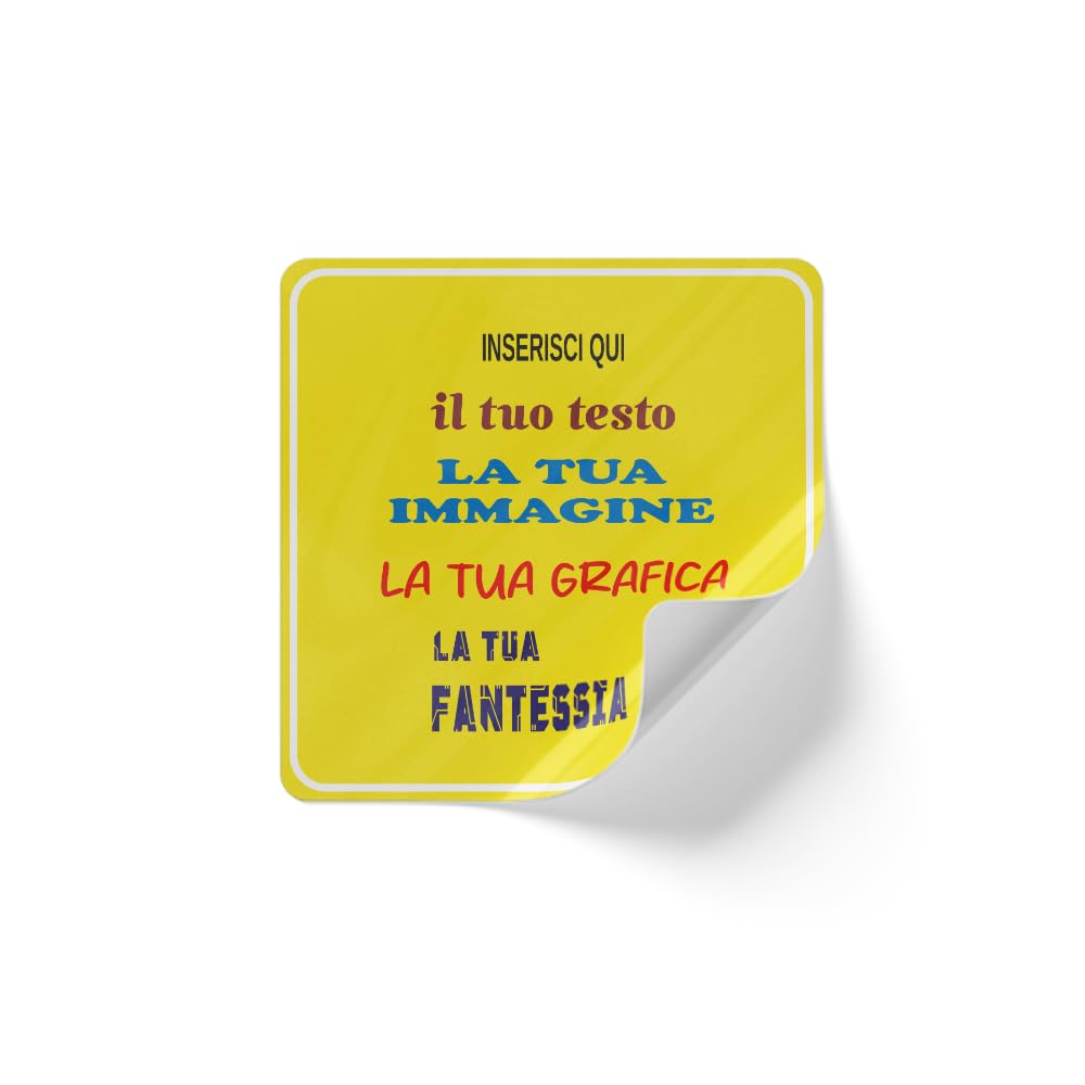Adesivi personalizzati su carta lucida quadrati (200 pz)