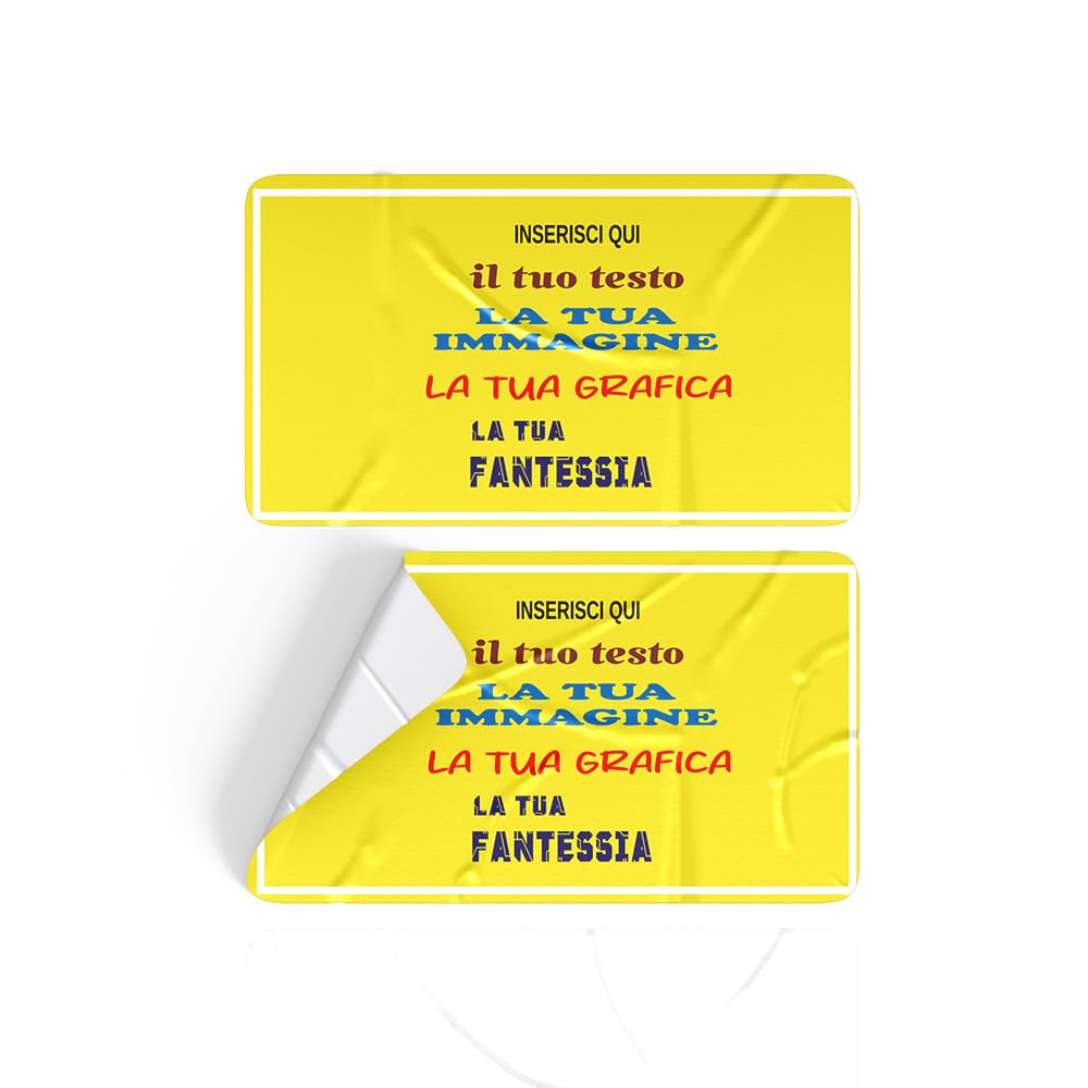 Adesivi personalizzati su carta lucida rettangolari (200 pz)