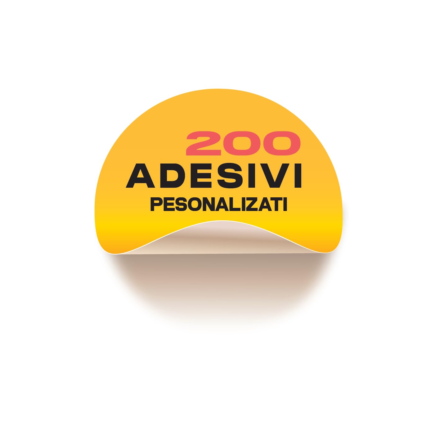 Adesivi personalizzati su carta o PVC (200 pz)
