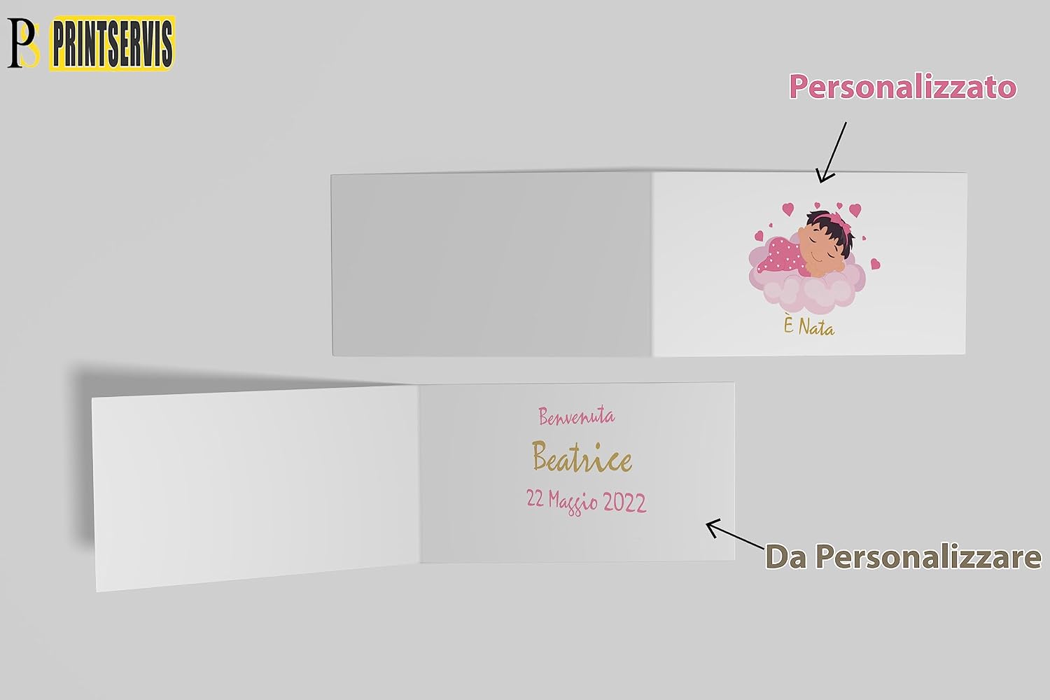 Bigliettini bomboniera battesimo bimba (50 pz) — 3