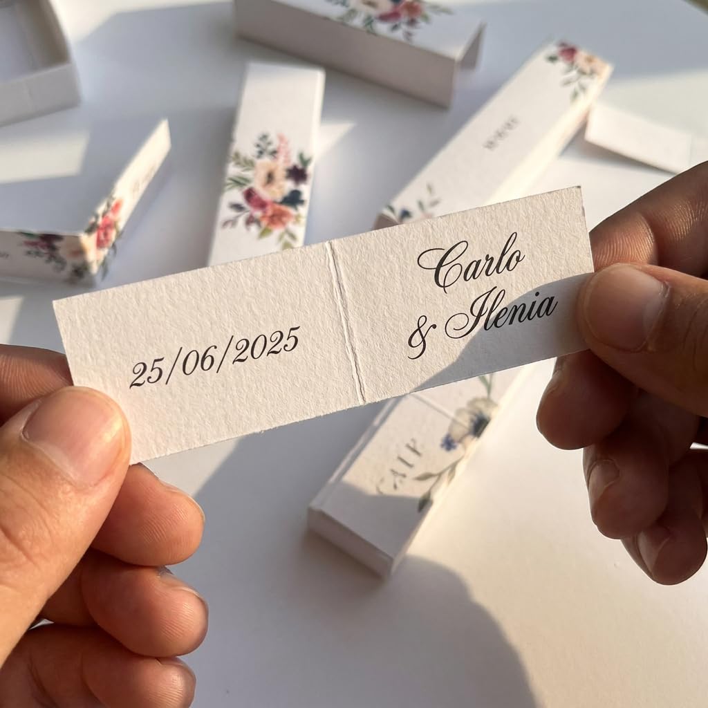 Bigliettini bomboniera con frase, 21 modelli (110 pz) — 4