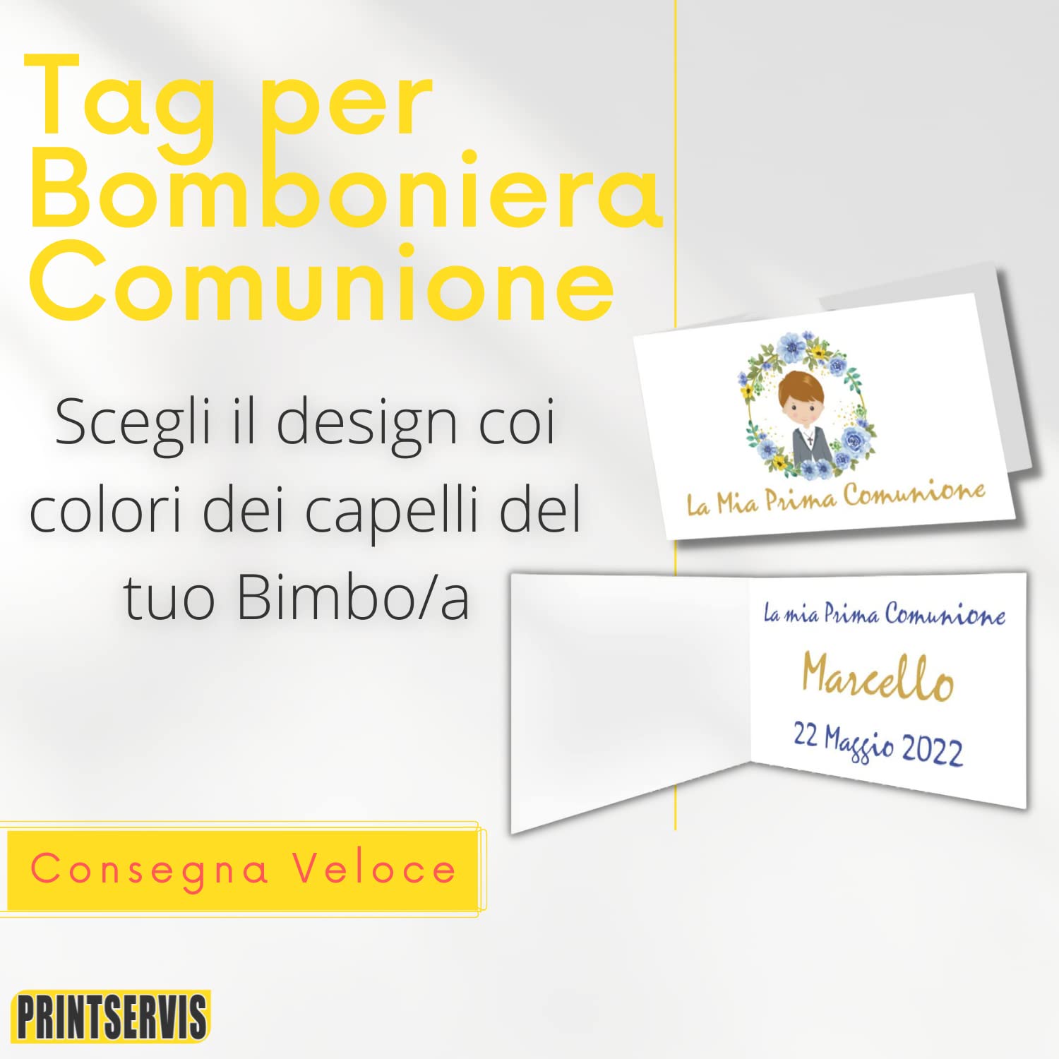 Bigliettini bomboniera prima comunione bimba 95x25 (60 pz) — 5