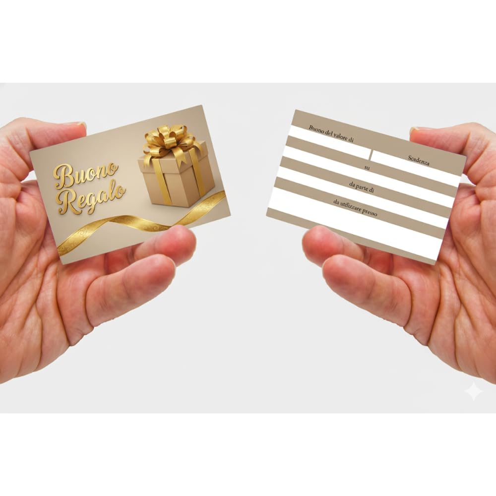 Buoni regalo e voucher 8x5, design raffinato (50 pz)