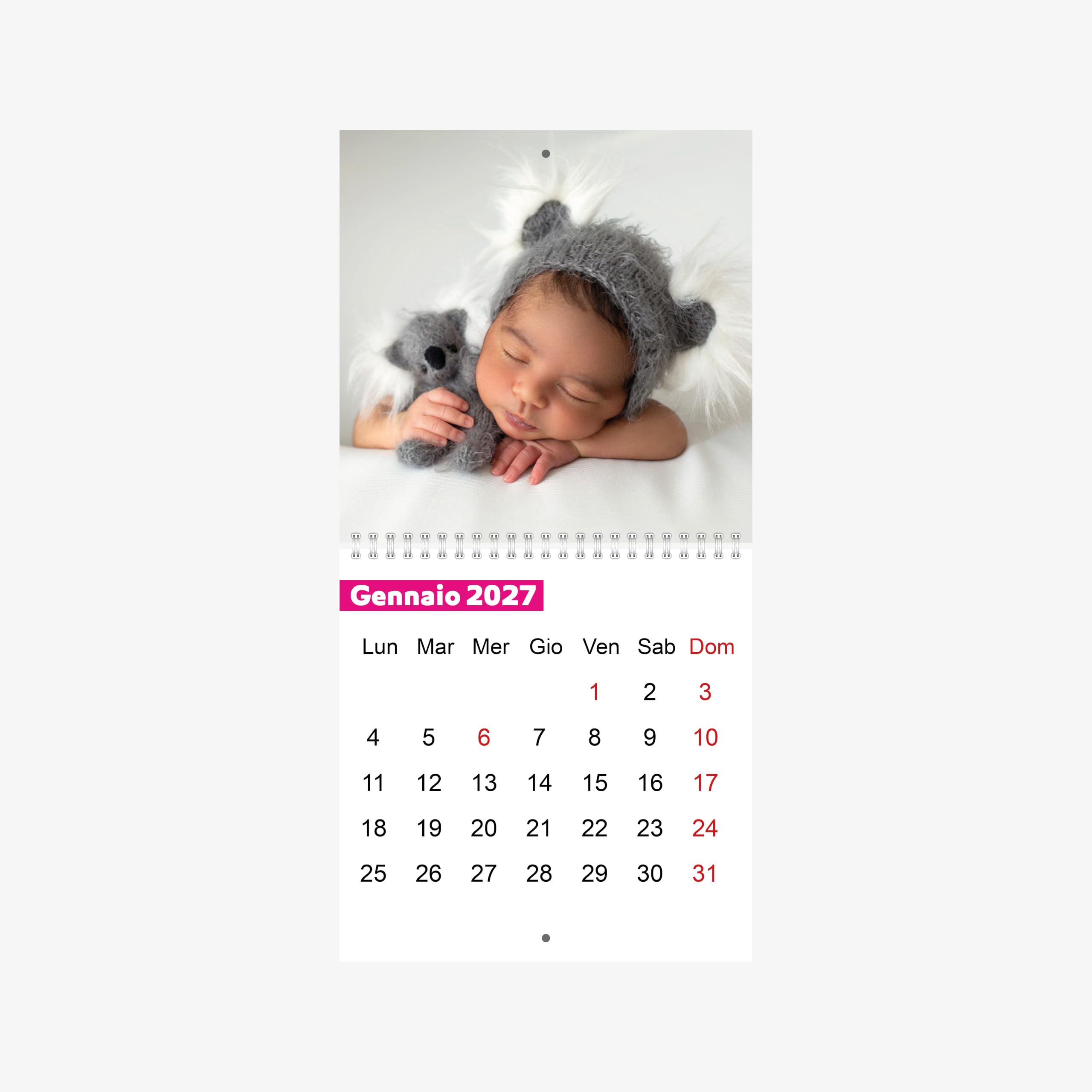 Calendario da muro 2027 con 12 foto