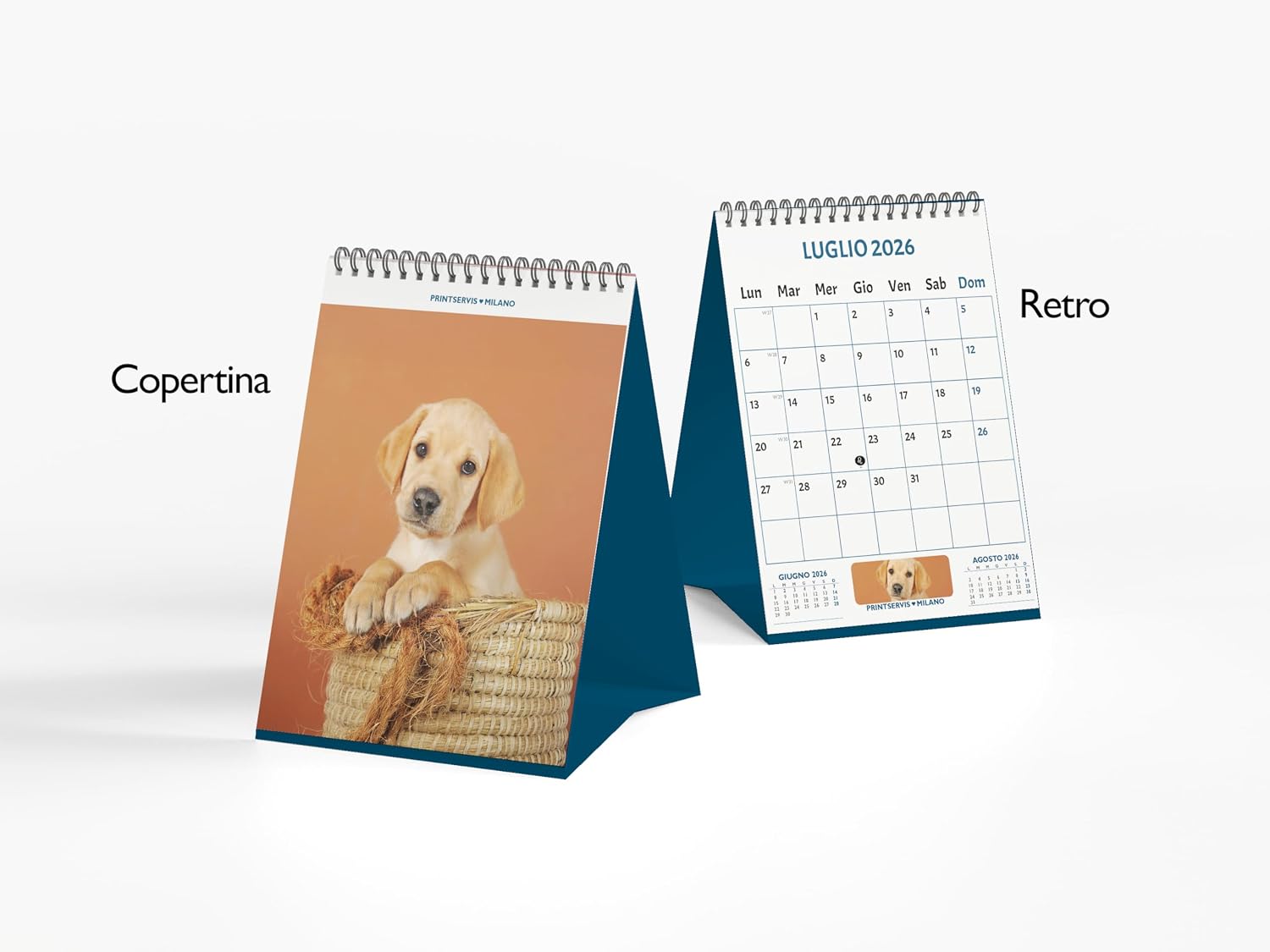 Calendario da tavolo 2027 a spirale 12x15, temi animali — 5