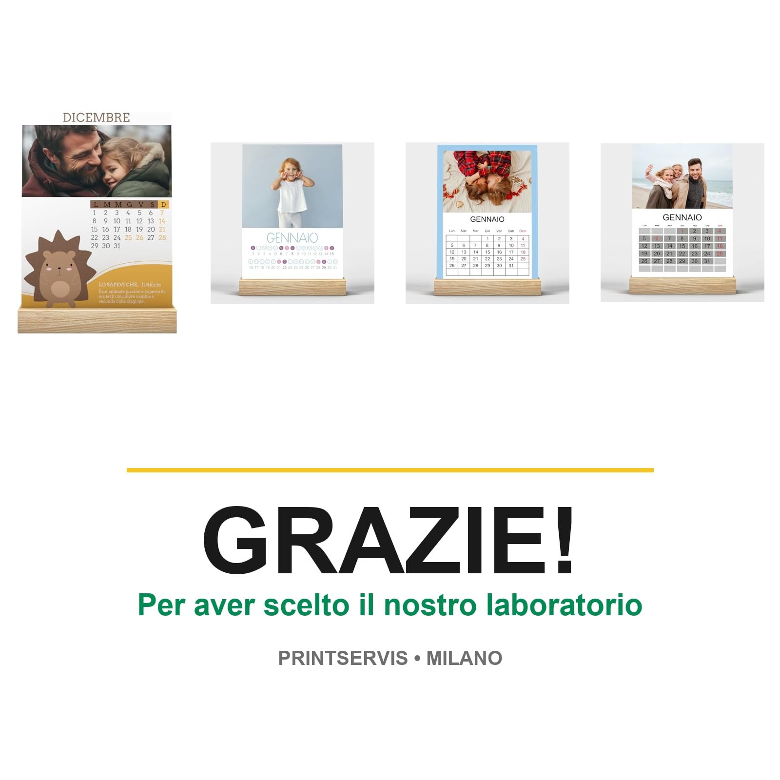 Calendario da tavolo 2027 con base in legno 10x15 e 12 foto — 4