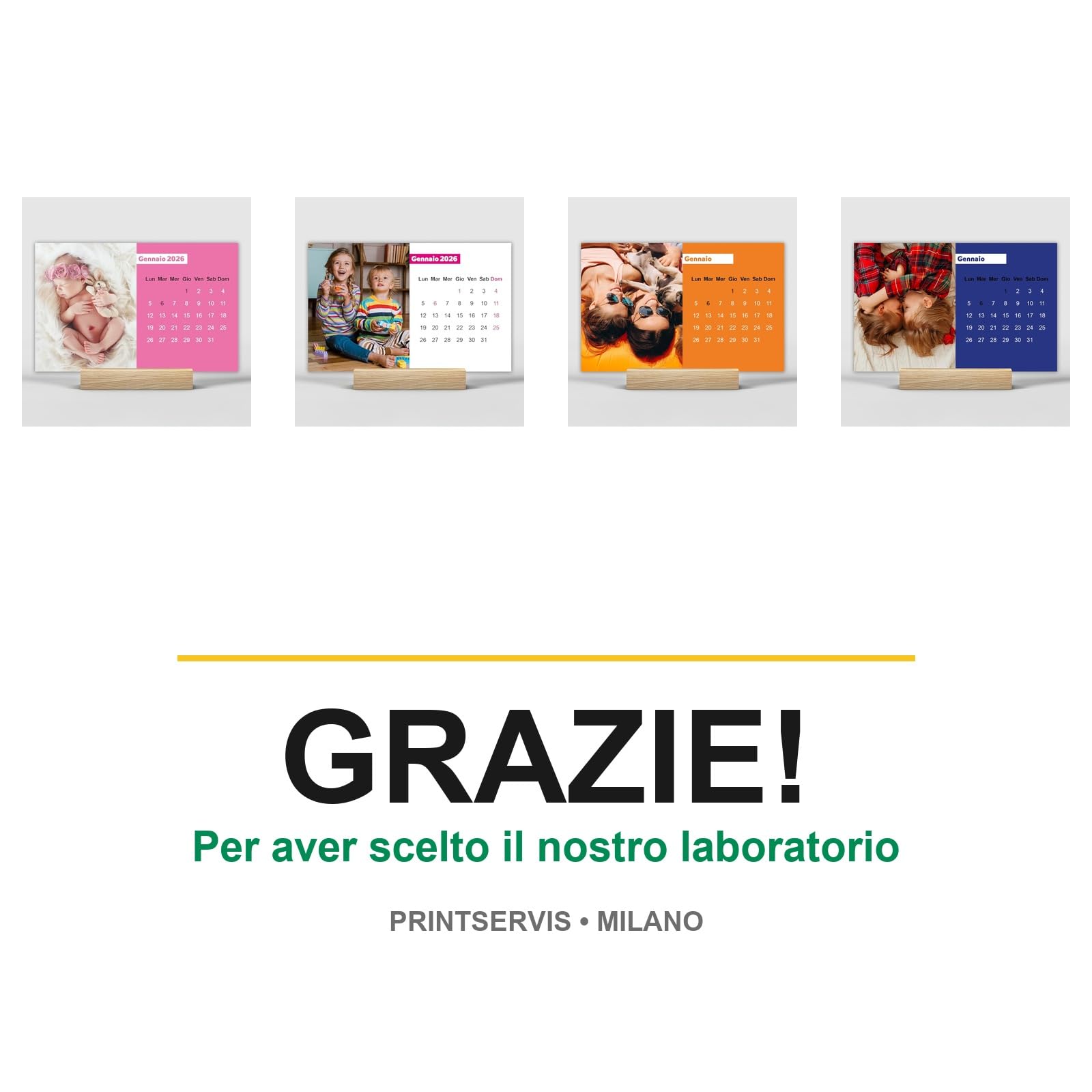 Calendario da tavolo 2027 con base in legno 15x9,5 e 12 foto — 4