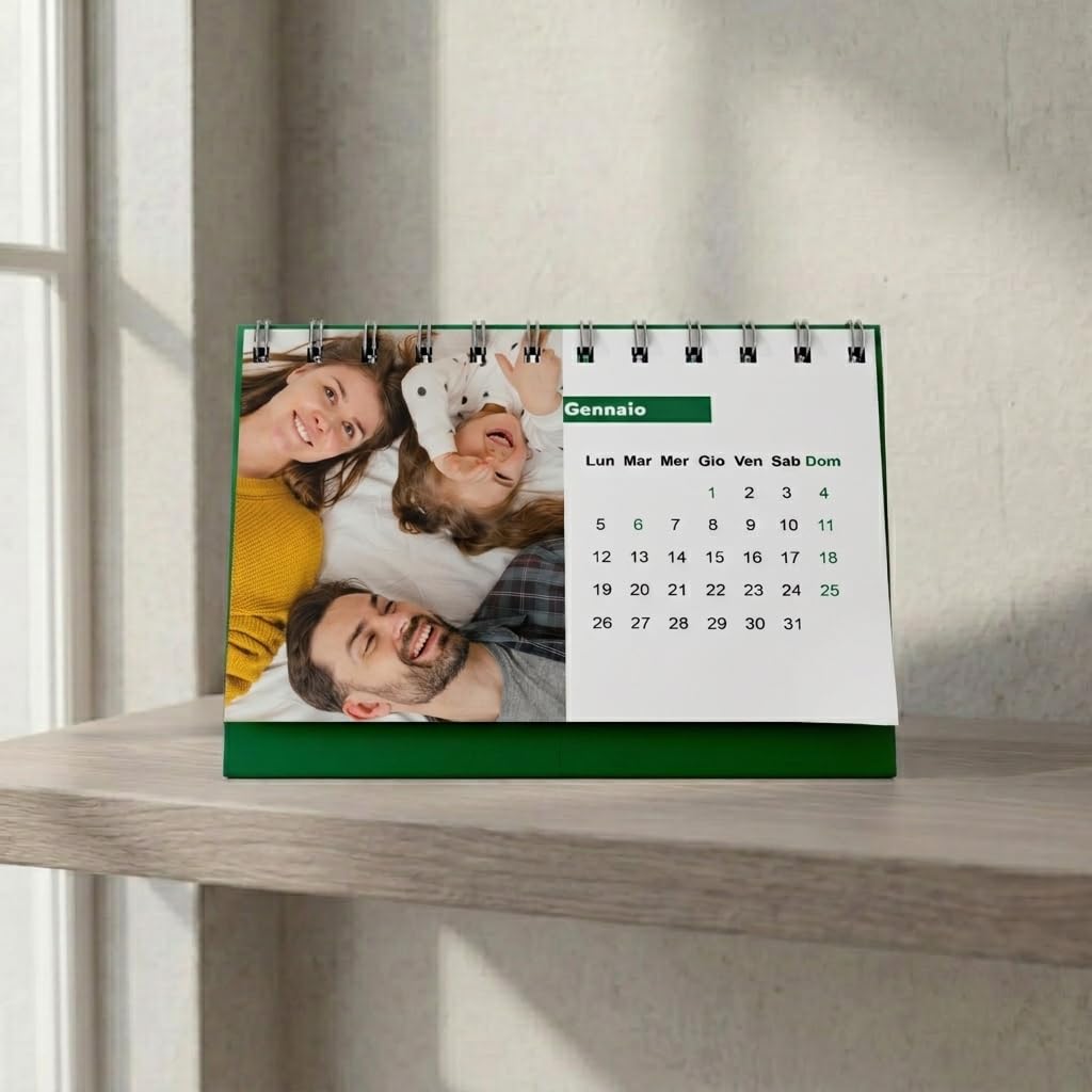 Calendario da tavolo 2027 a spirale 150x95 con 12 foto — 2