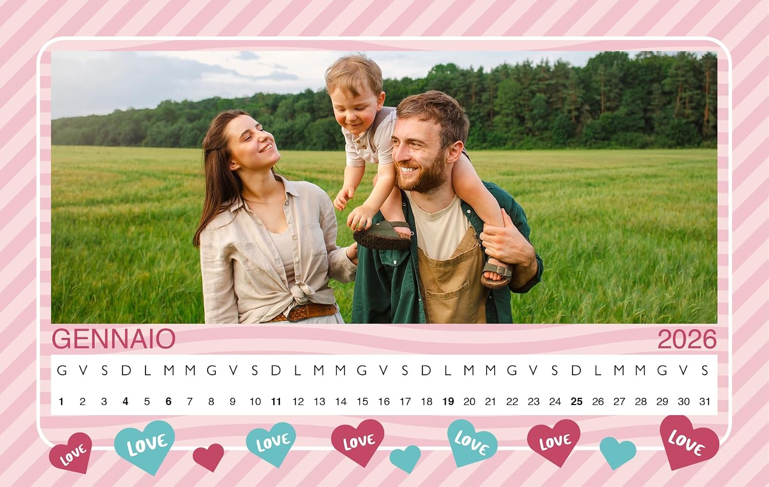 Calendario da tavolo personalizzato con spirale
