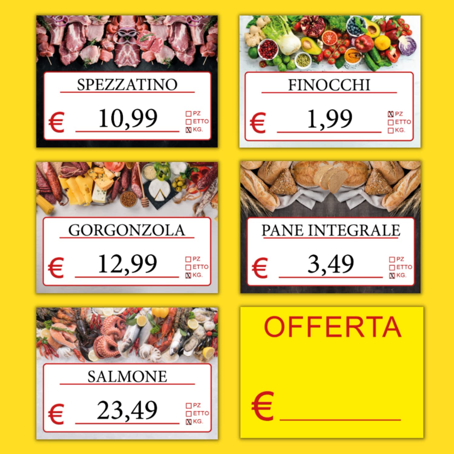 Cartellini segnaprezzi per macelleria e gastronomia (100 pz) — 3